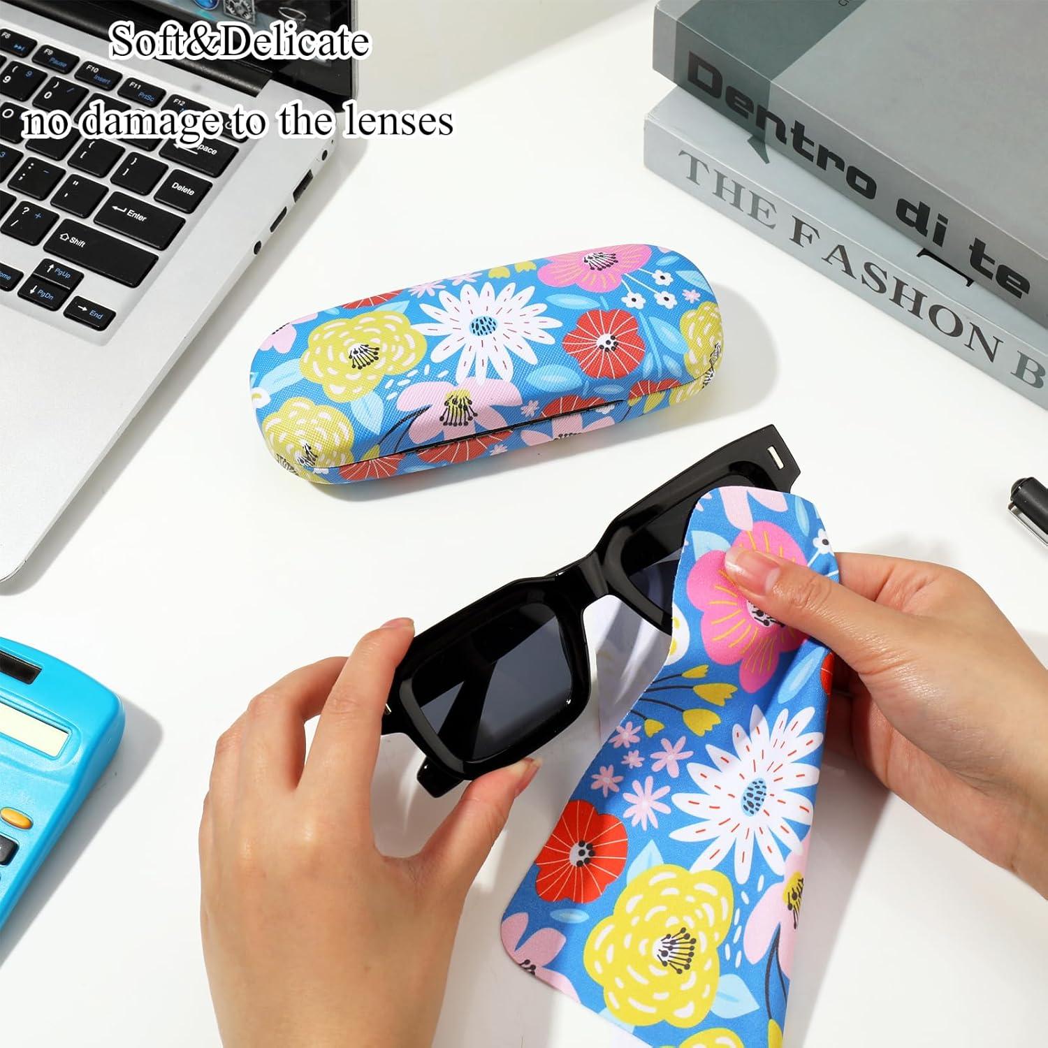 Estuche Duro para Gafas Unisex con Paño de Limpieza - 3 Piezas