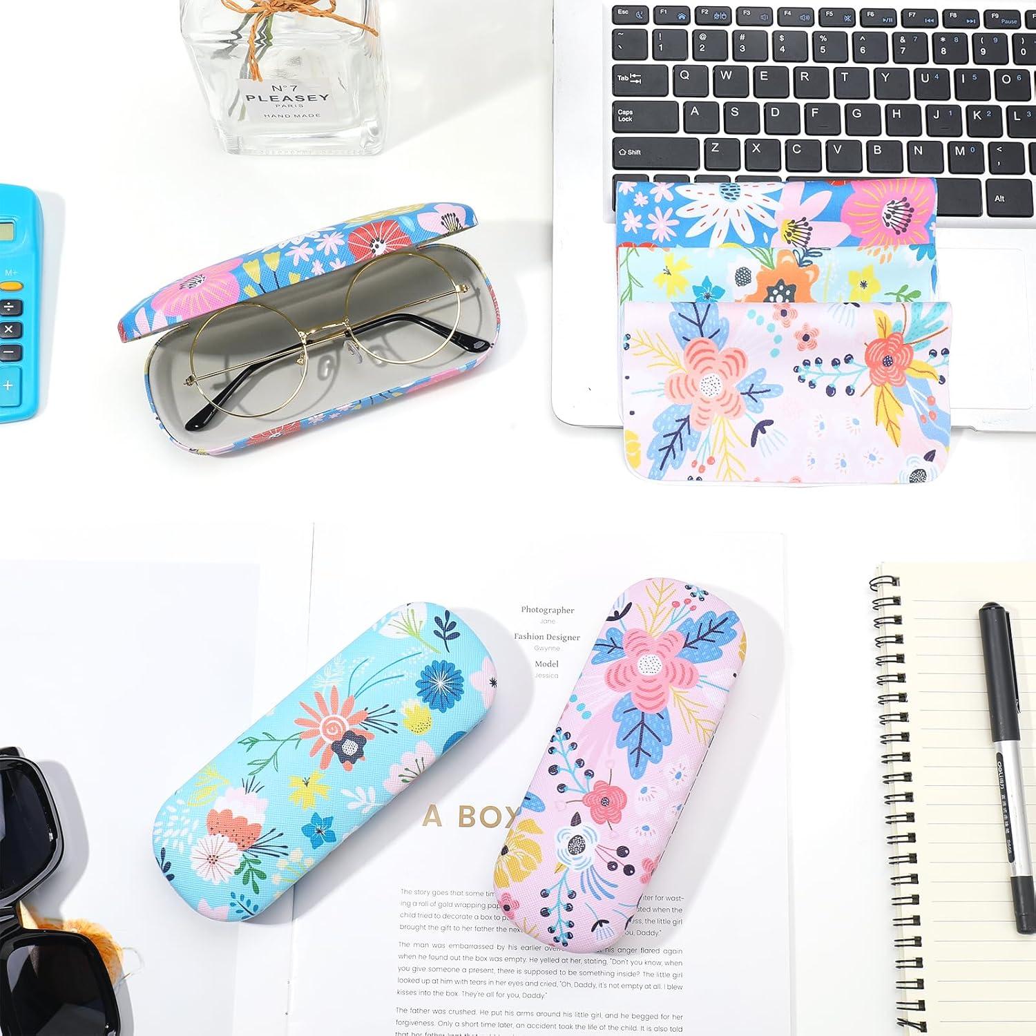 Estuche Duro para Gafas Unisex con Paño de Limpieza - 3 Piezas