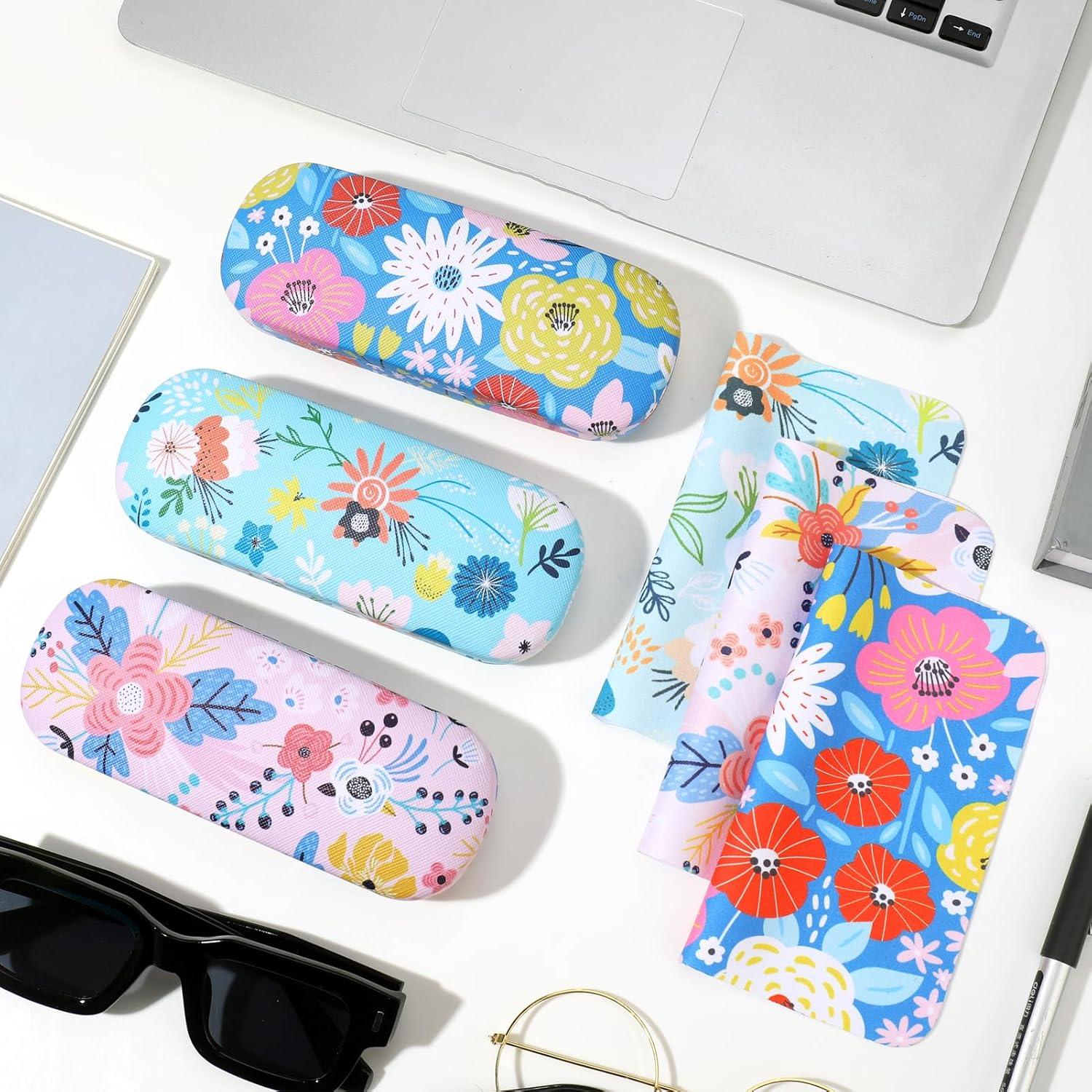 Estuche Duro para Gafas Unisex con Paño de Limpieza - 3 Piezas