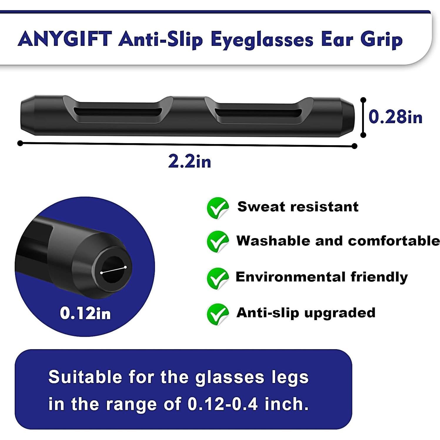 Mangas de agarre antideslizantes para gafas Silicona 8 pares