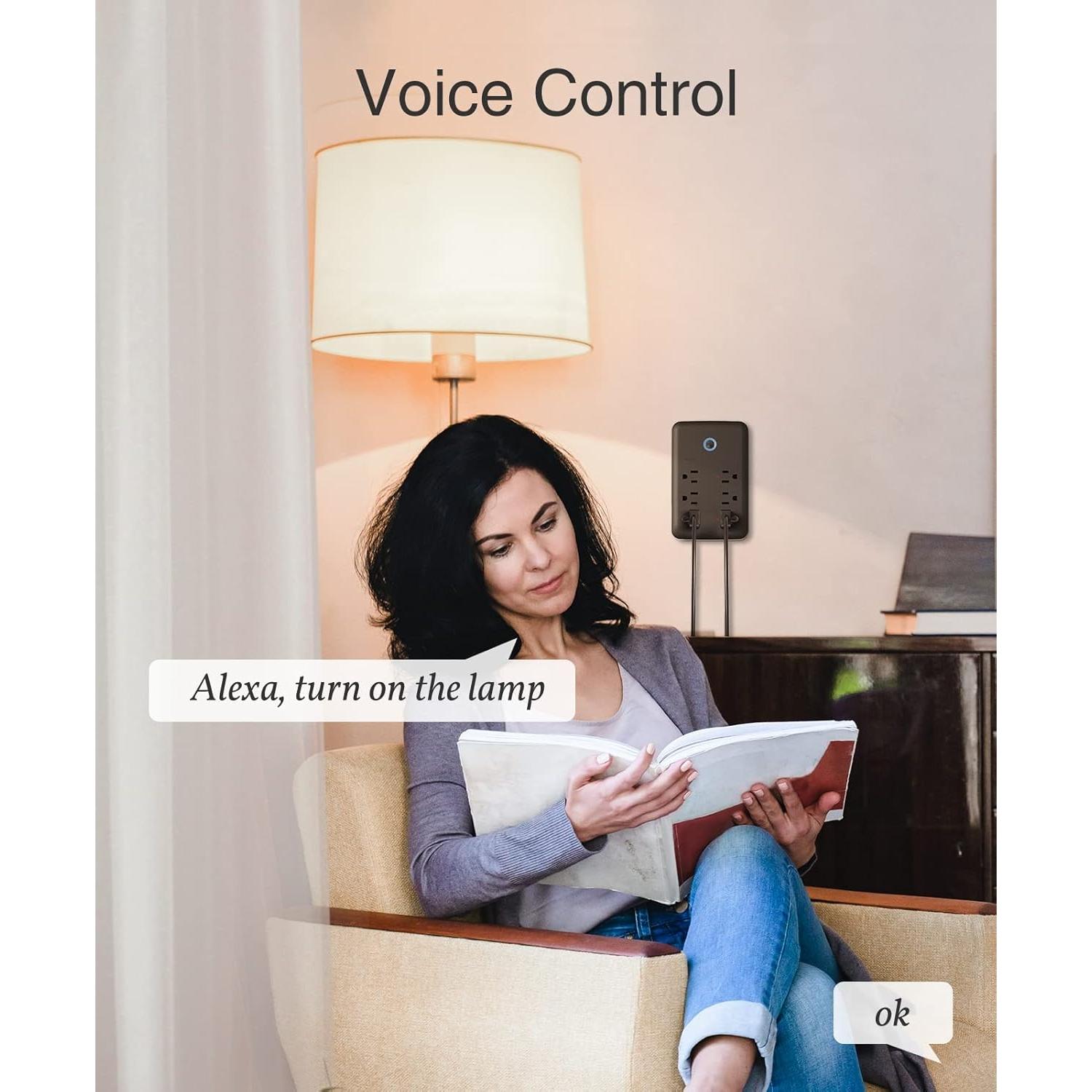 GHome Extensor Enchufe Inteligente 3 USB 3 Enchufes 15A