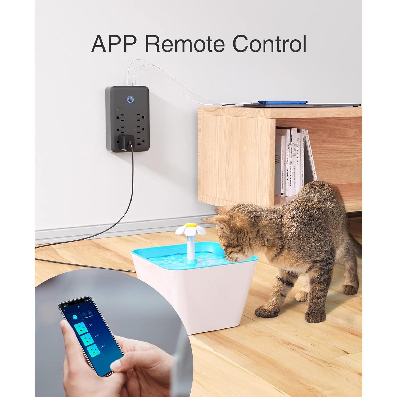 GHome Extensor Enchufe Inteligente 3 USB 3 Enchufes 15A