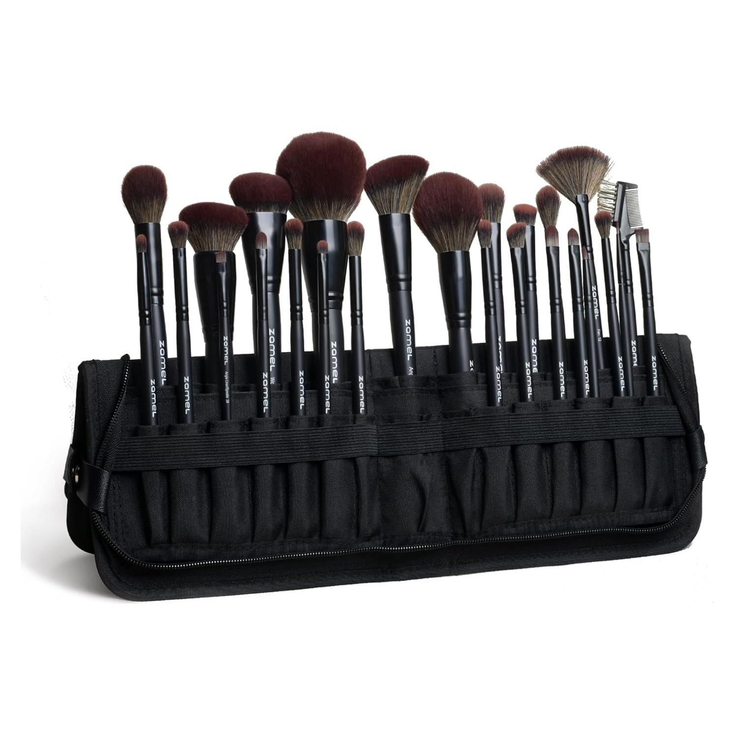 Set de 26 Pinceles de Maquillaje ZAMEL con Bolsa de Viaje