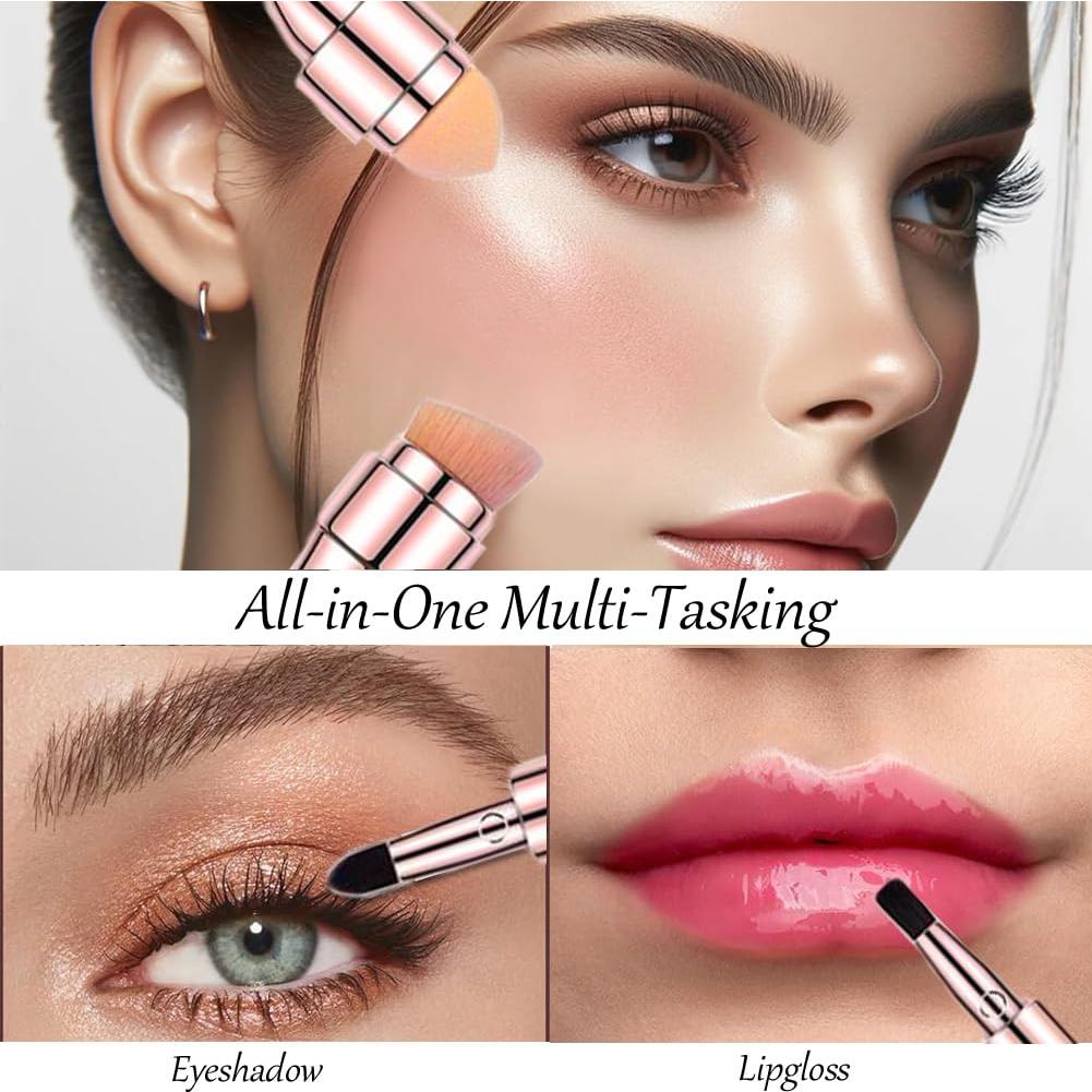 Pincel de Maquillaje 4 en 1 Bling Toman Retráctil Rosa