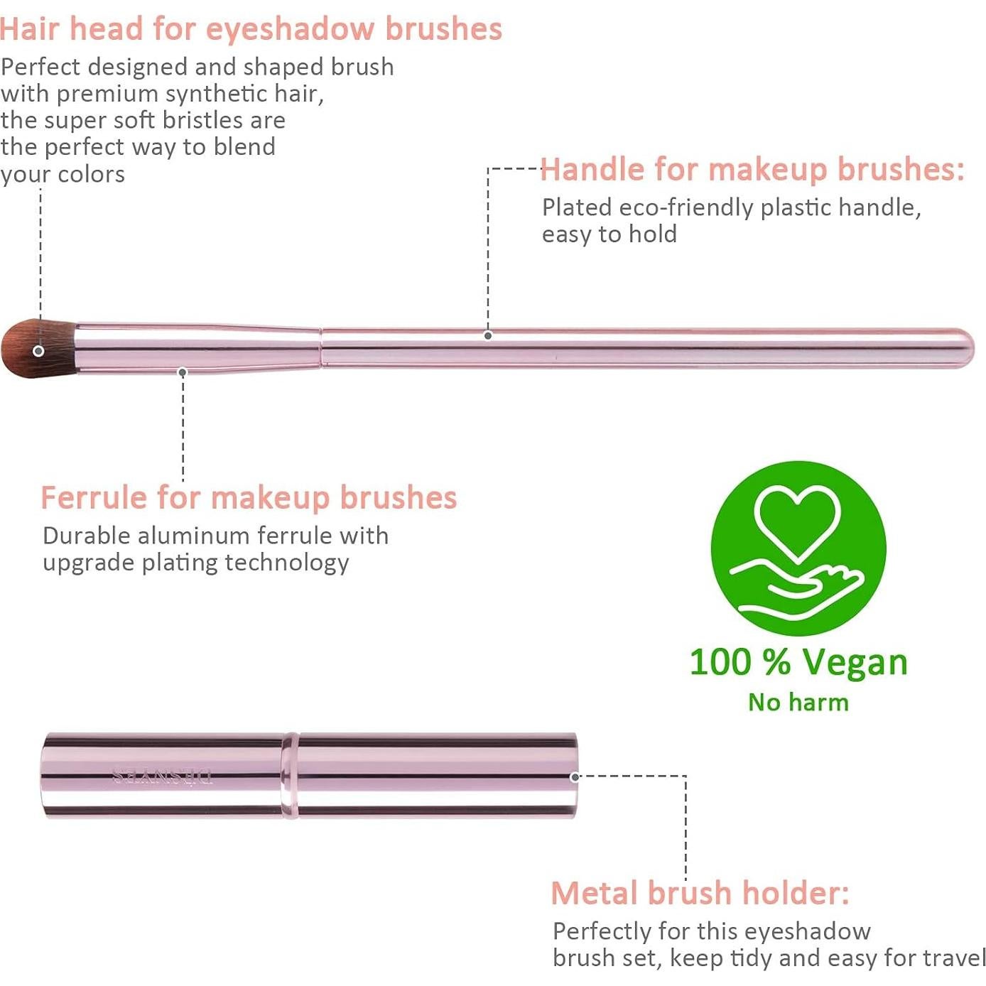 Juego de 5 Pinceles de Maquillaje DEXINYUE para Ojos