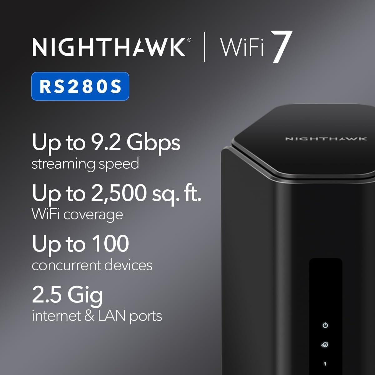 Router WiFi 7 NETGEAR Nighthawk RS200 6.5Gbps 232m²