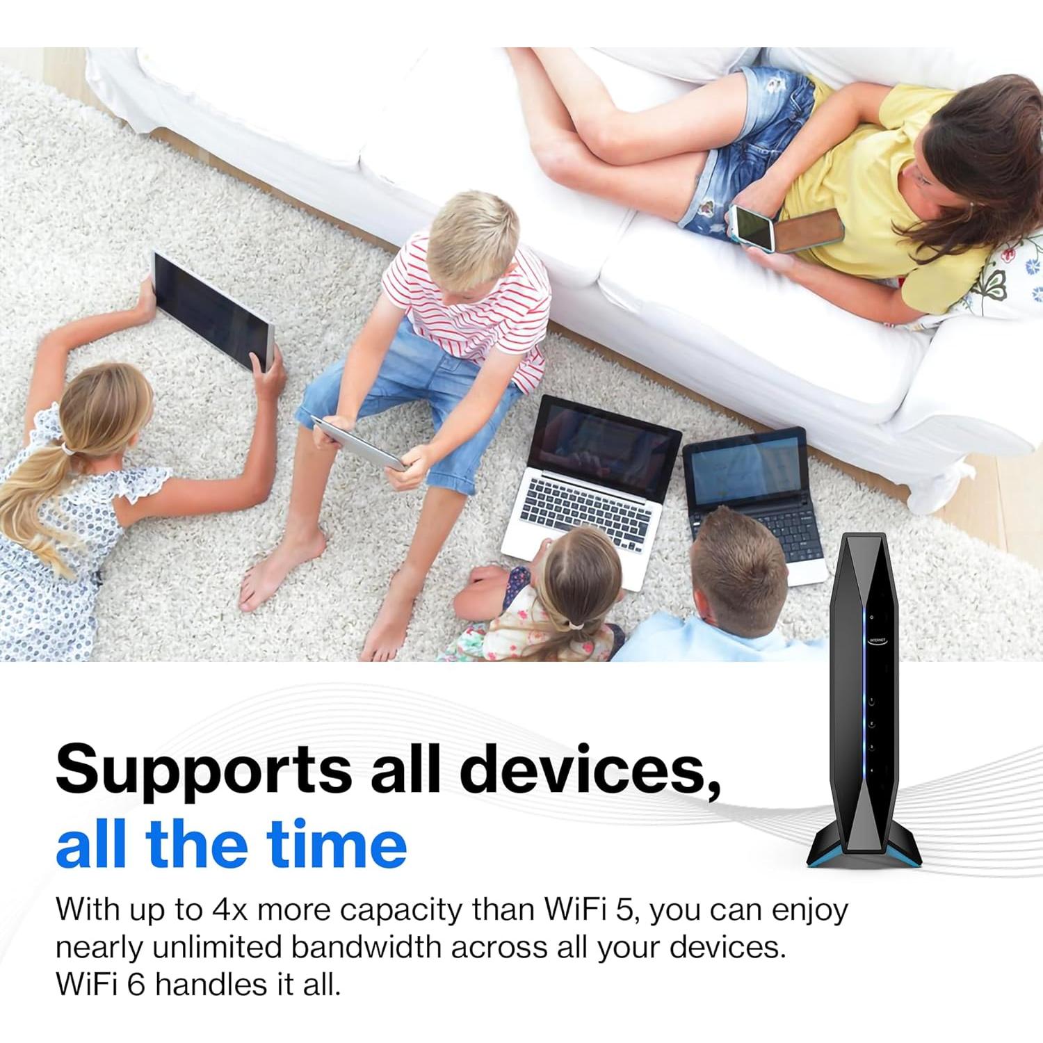 Router WiFi 6 Linksys E8450 Doble Banda 3.2 Gbps 25 Dispositivos