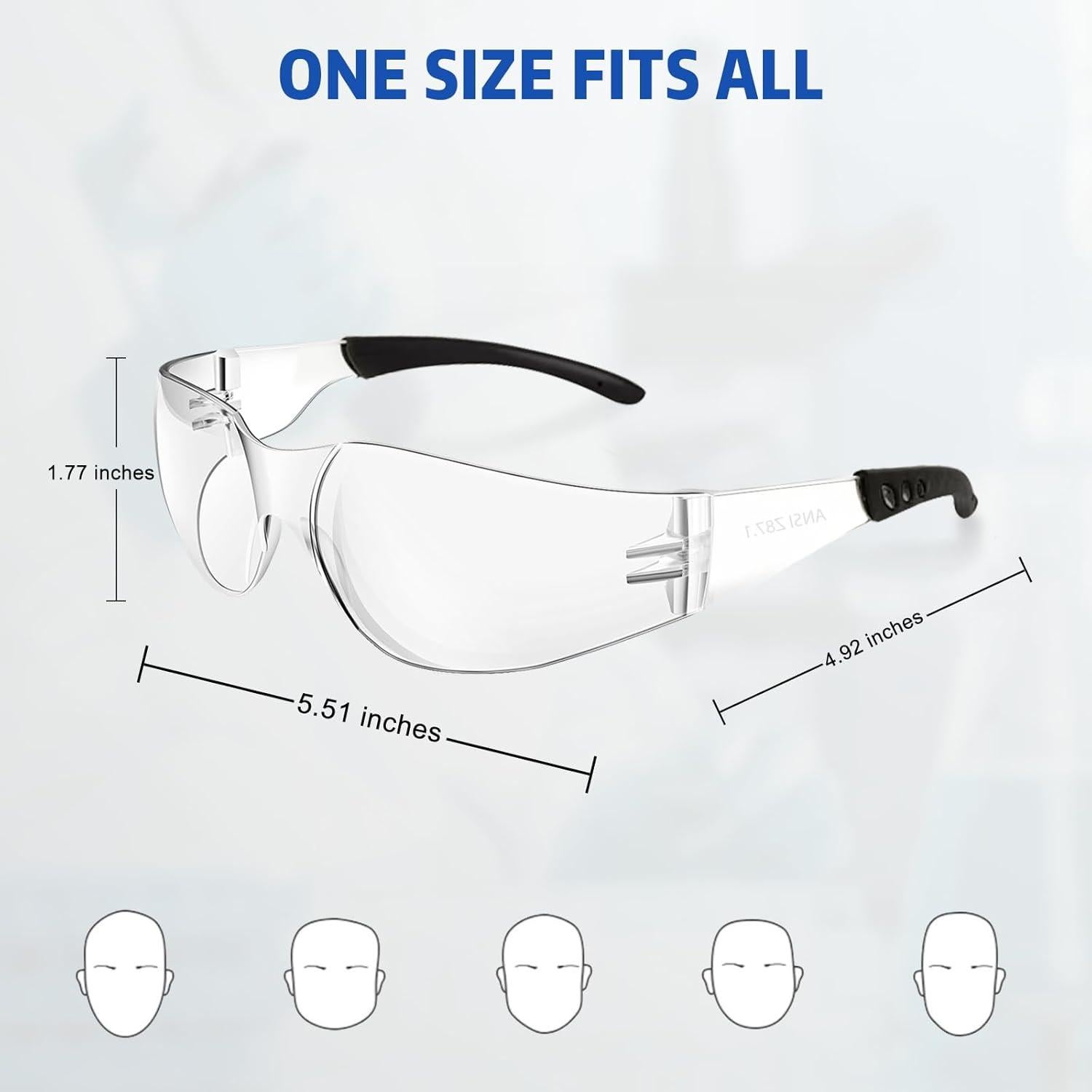 Gafas de Seguridad ANSI Z87.1 Resistentes a Rayones - Paquete de 10