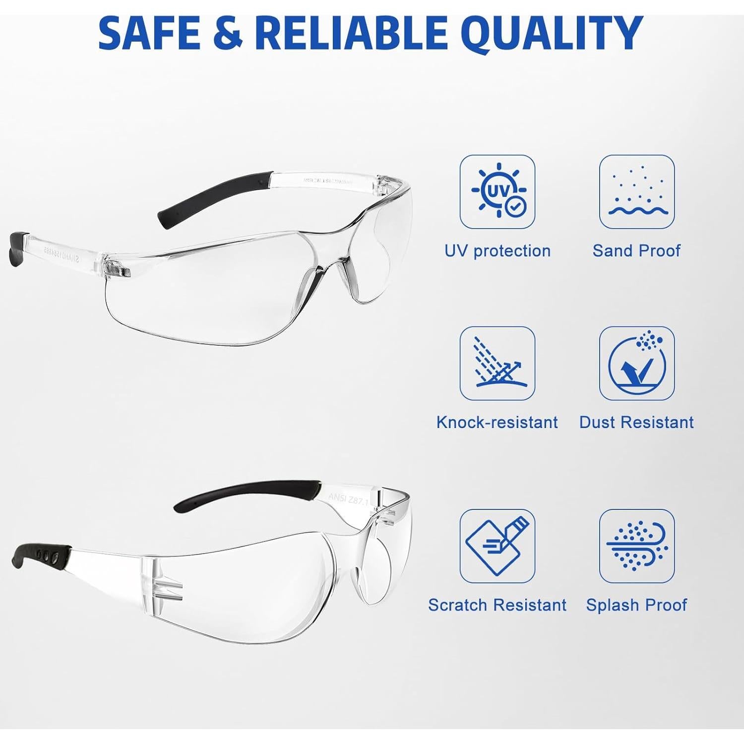 Gafas de Seguridad ANSI Z87.1 Resistentes a Rayones - Paquete de 10