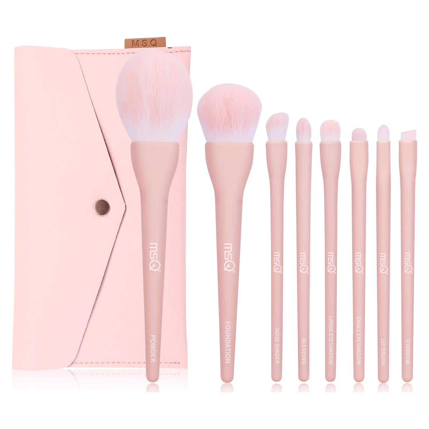 Juego de Brochas de Maquillaje MSQ 8 Piezas Rosa