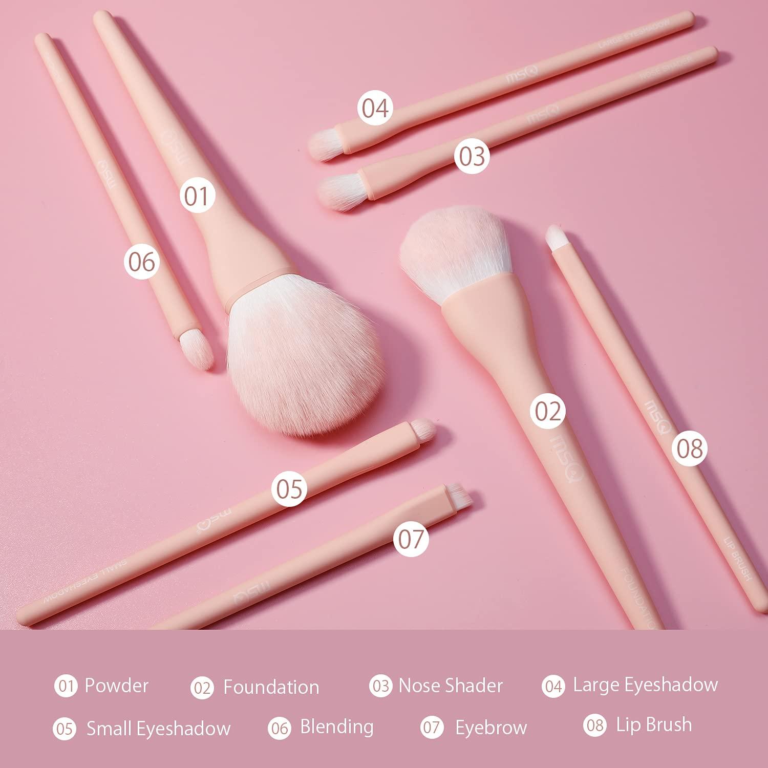 Juego de Brochas de Maquillaje MSQ 8 Piezas Rosa