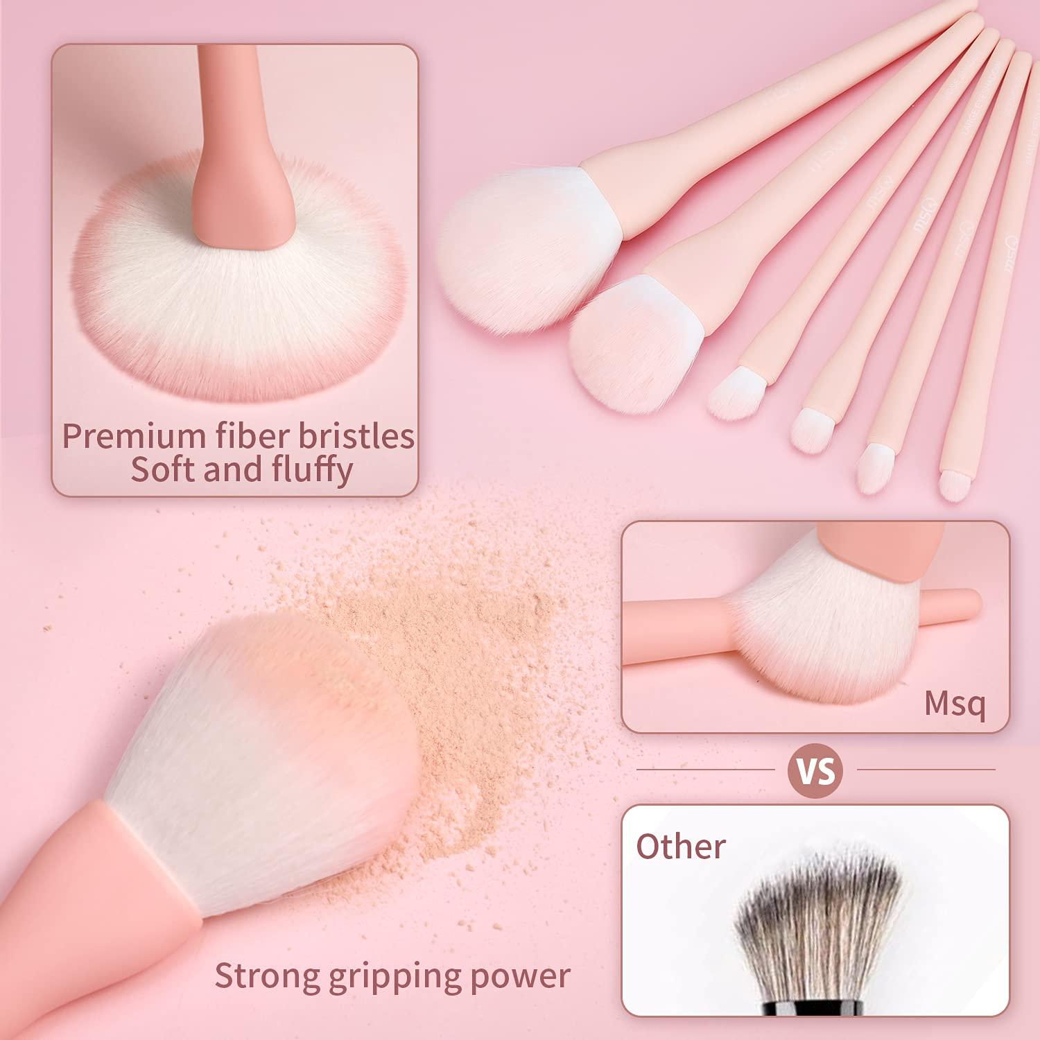 Juego de Brochas de Maquillaje MSQ 8 Piezas Rosa