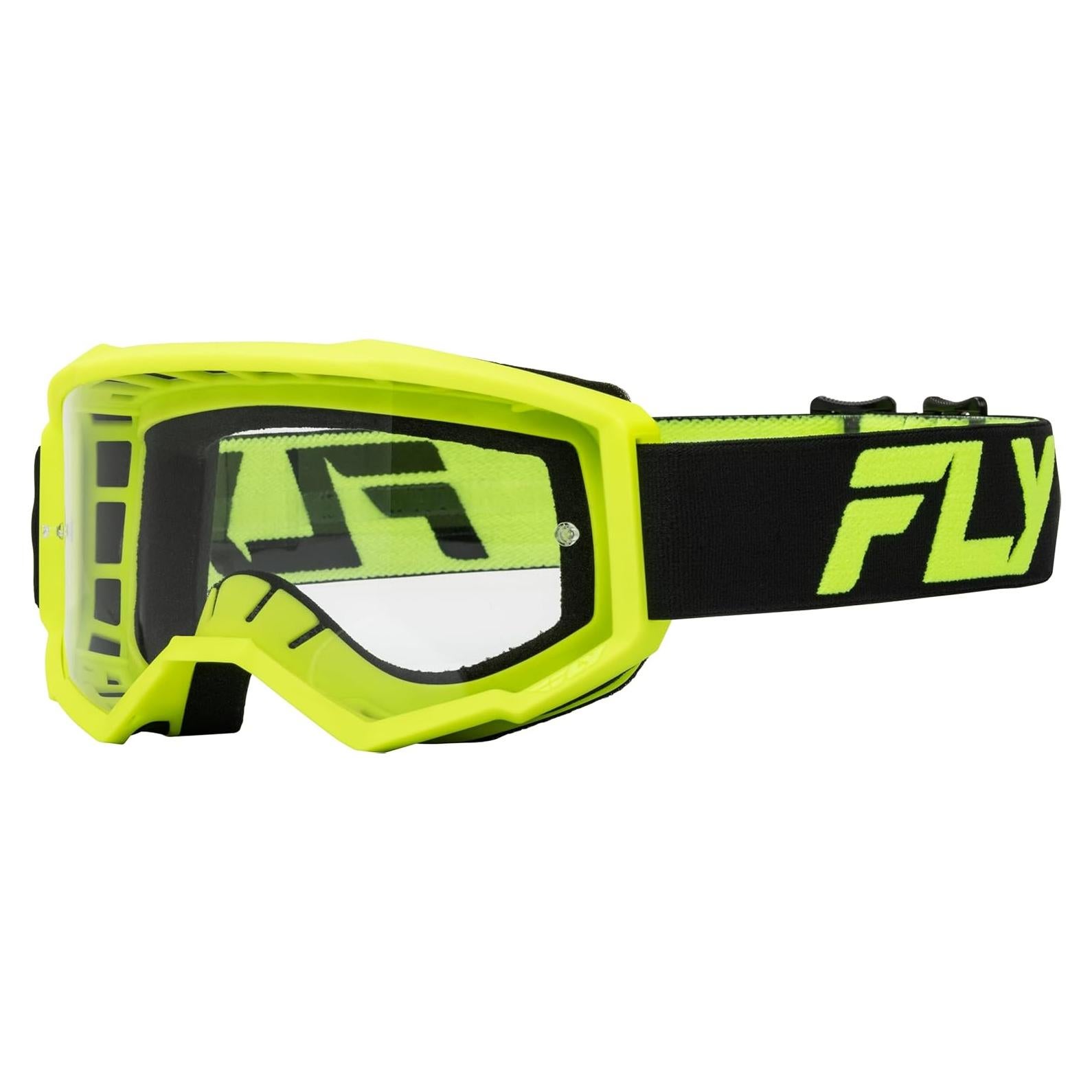 Gafas de enfoque Fly Racing 2024 Adulto Negro/Amarillo Hi-Vis
