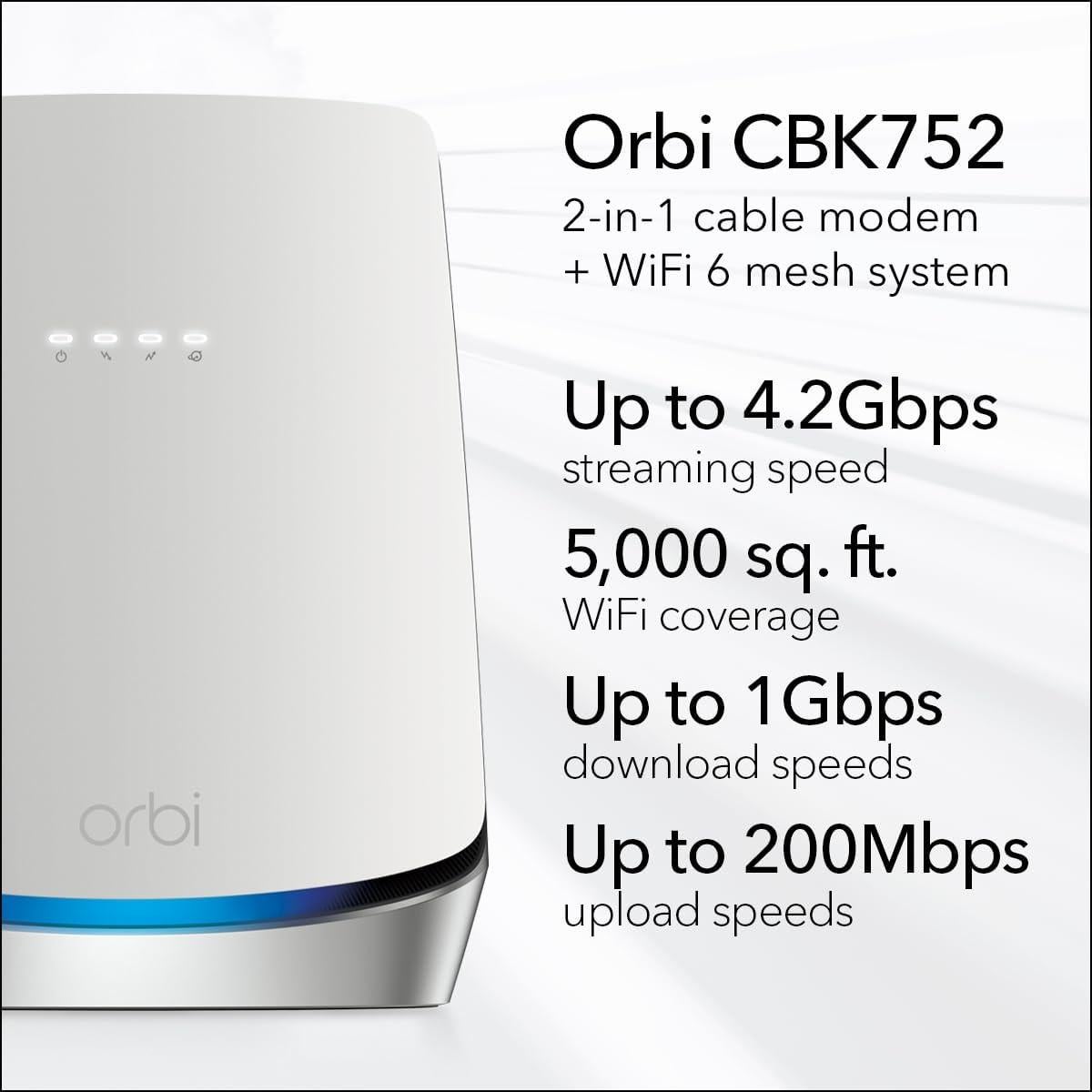 NETGEAR Orbi Módem Router Combo DOCSIS 3.1 WiFi 6 AX4200