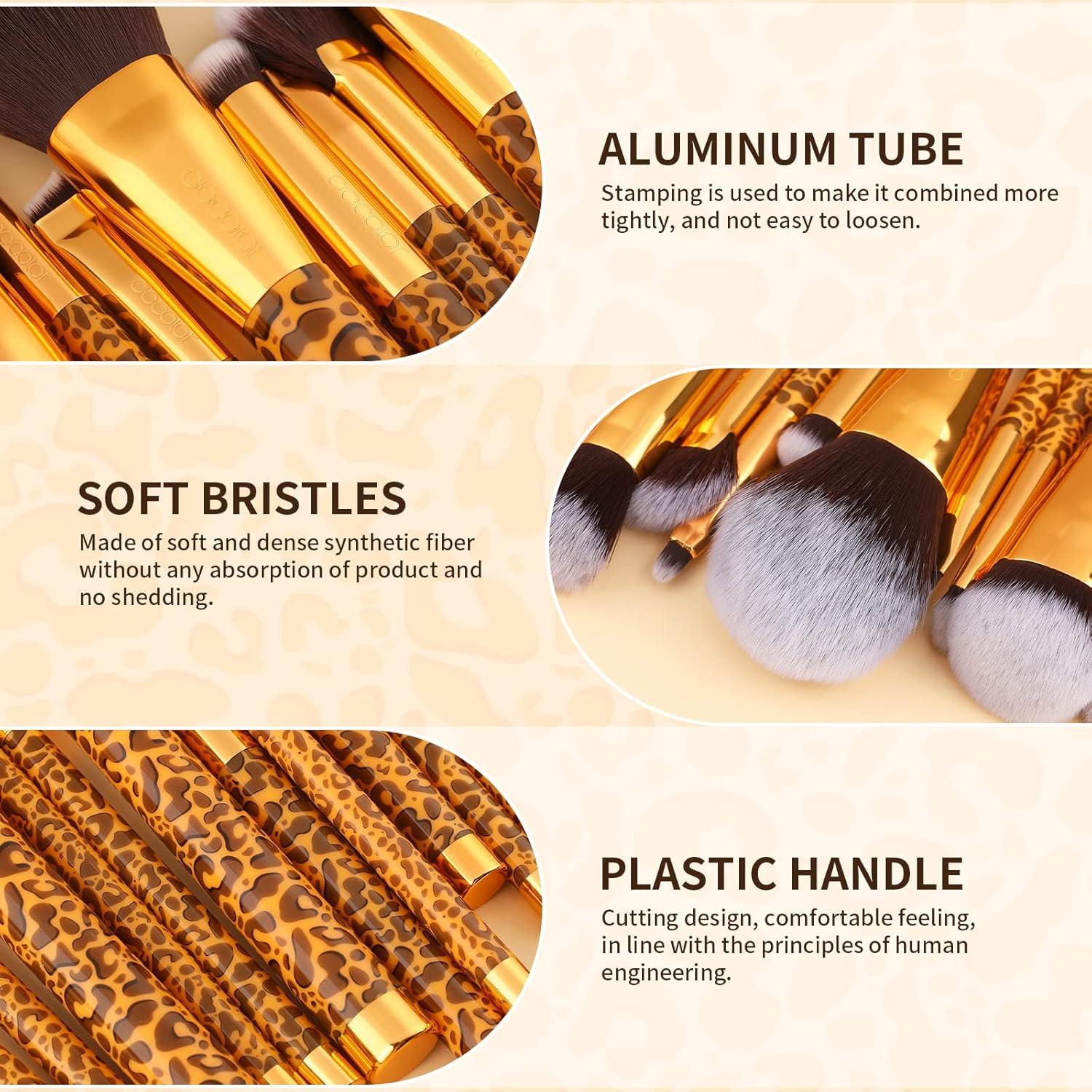 Pinceles de Maquillaje Docolor Leopardo 14pcs Sintético