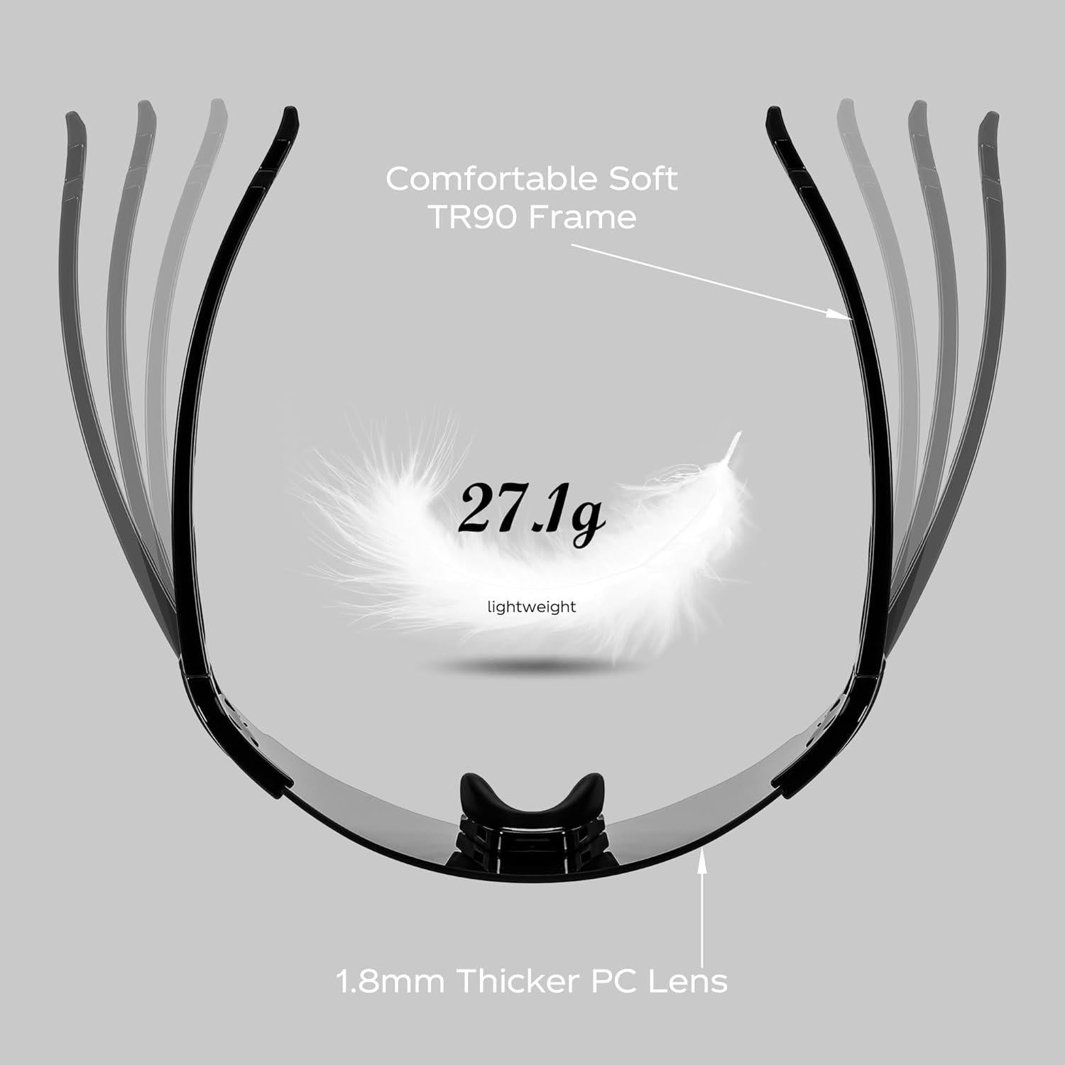 Gafas de sol deportivas FEISEDY sin montura UV400 para ciclismo