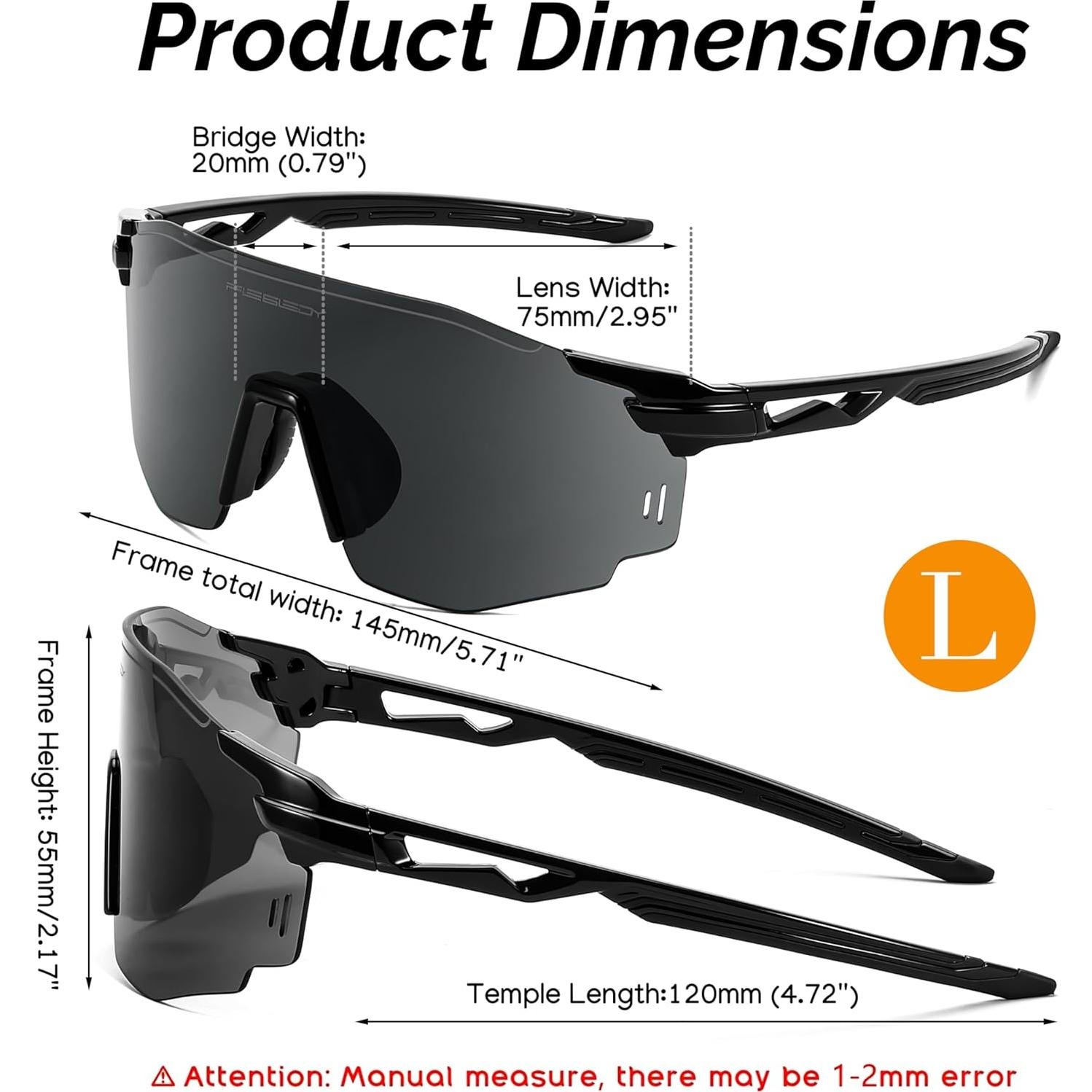 Gafas de sol deportivas FEISEDY sin montura UV400 para ciclismo