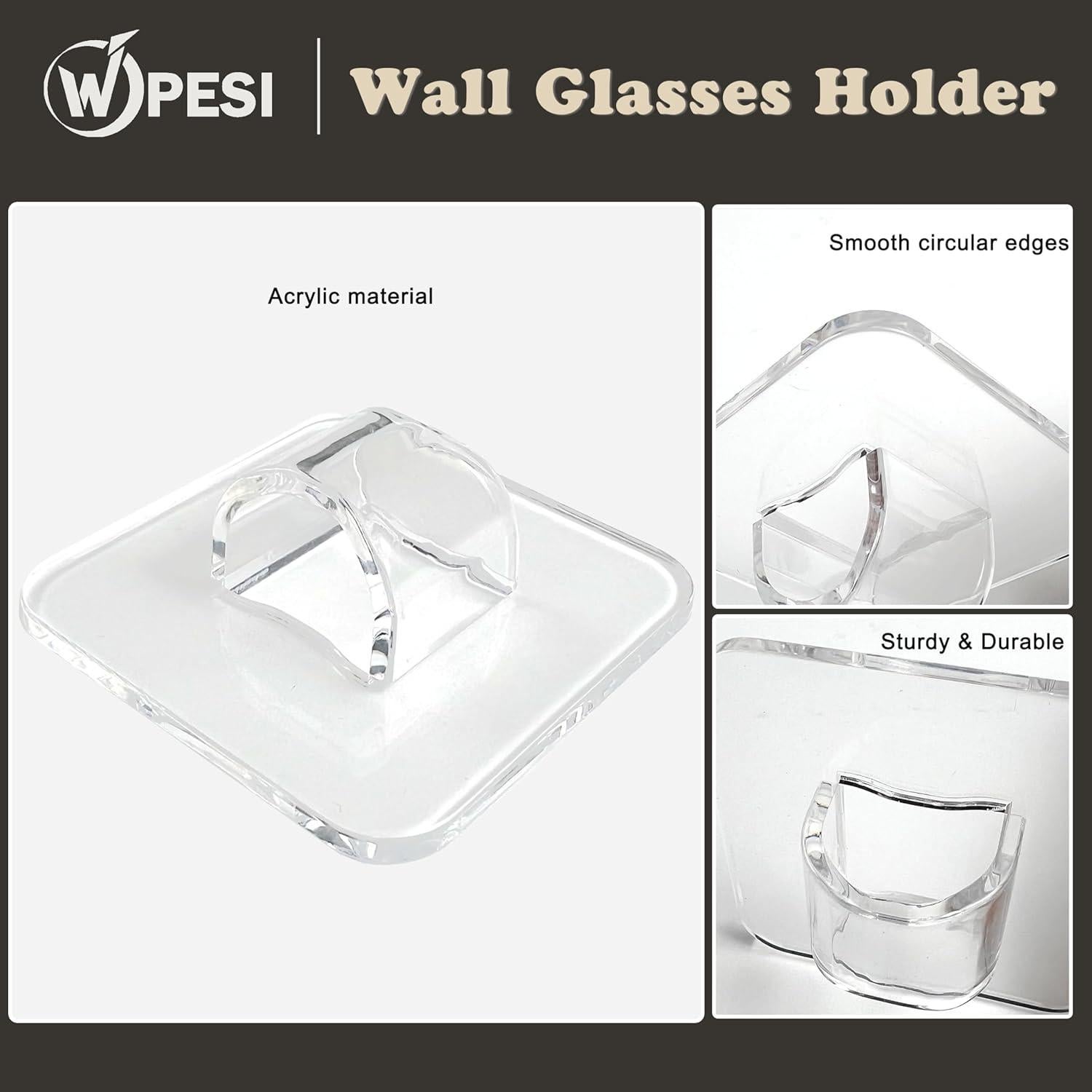 Soporte de Gafas de Pared WPESI 10 Pack Acrílico Transparente