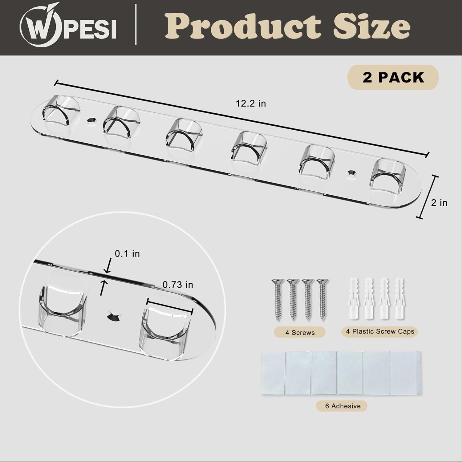 Soporte de Gafas de Pared WPESI 2 Piezas Acrílico 6 Compartimentos