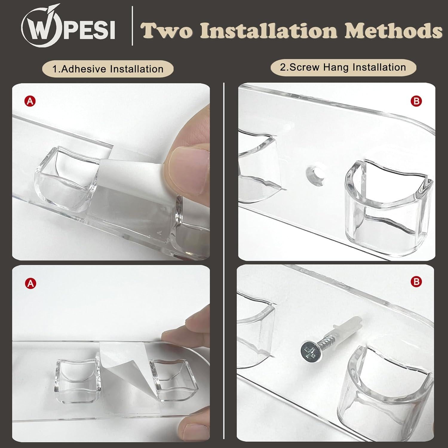 Soporte de Gafas de Pared WPESI 2 Piezas Acrílico 6 Compartimentos