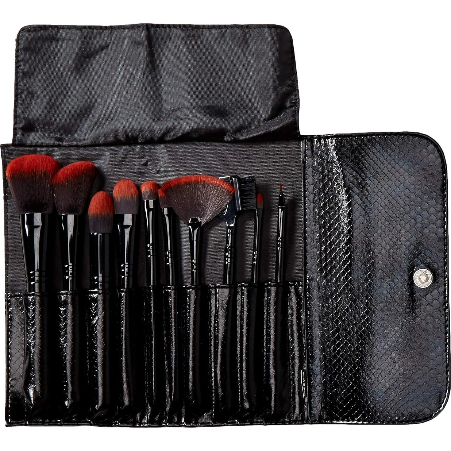 Juego de Pinceles de Maquillaje Bellaterra 10 Piezas Sintéticas