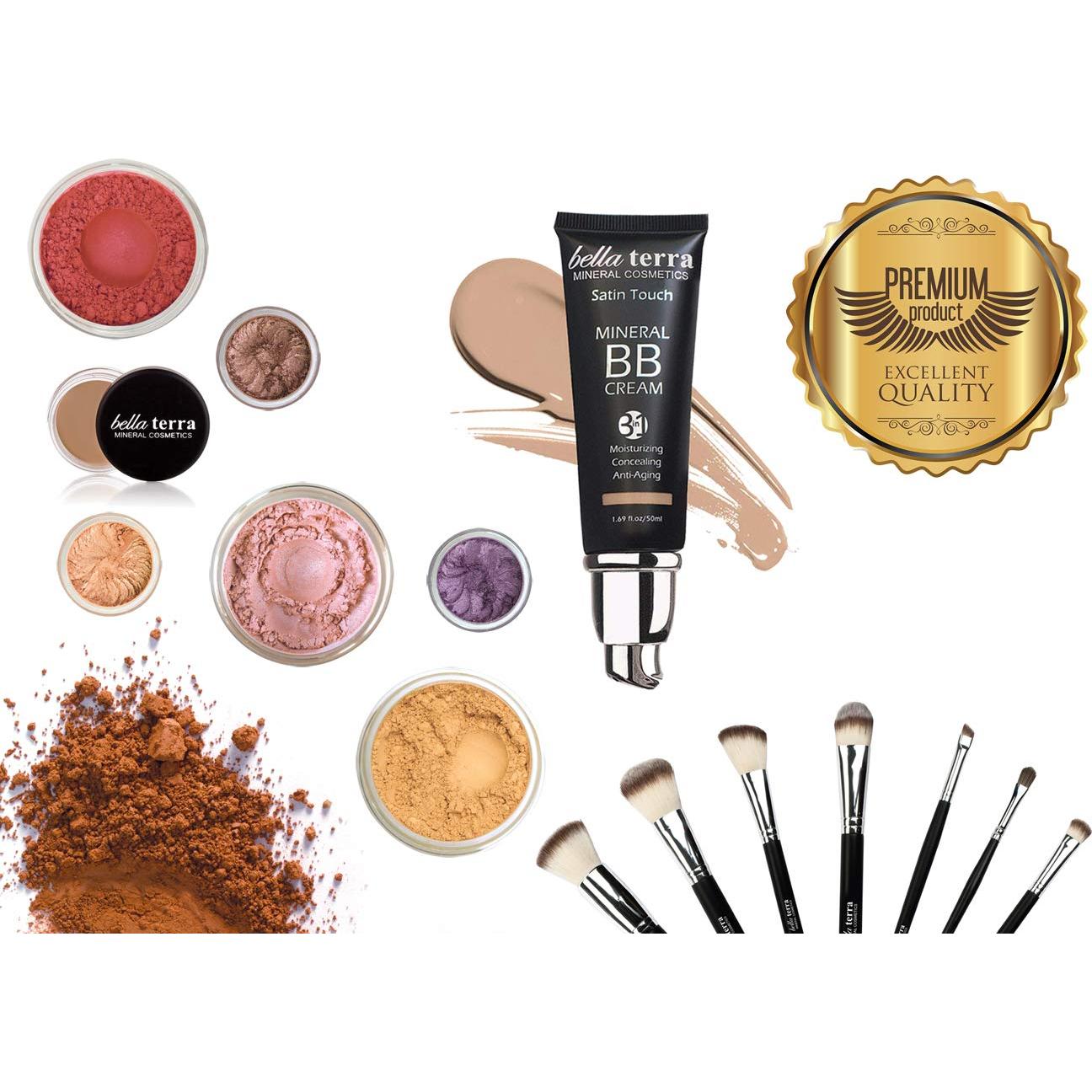 Juego de Pinceles de Maquillaje Bellaterra 10 Piezas Sintéticas