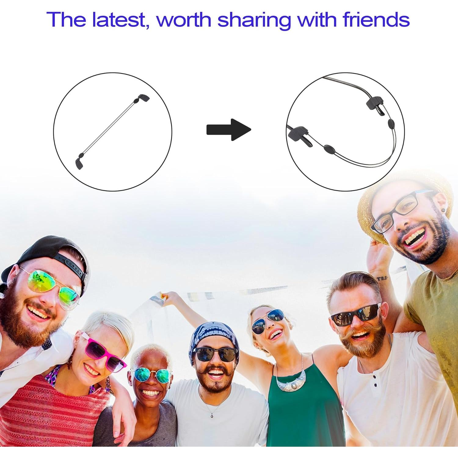 Correa Ajustable para Gafas Omnful - Negro, 21.6-38.1cm