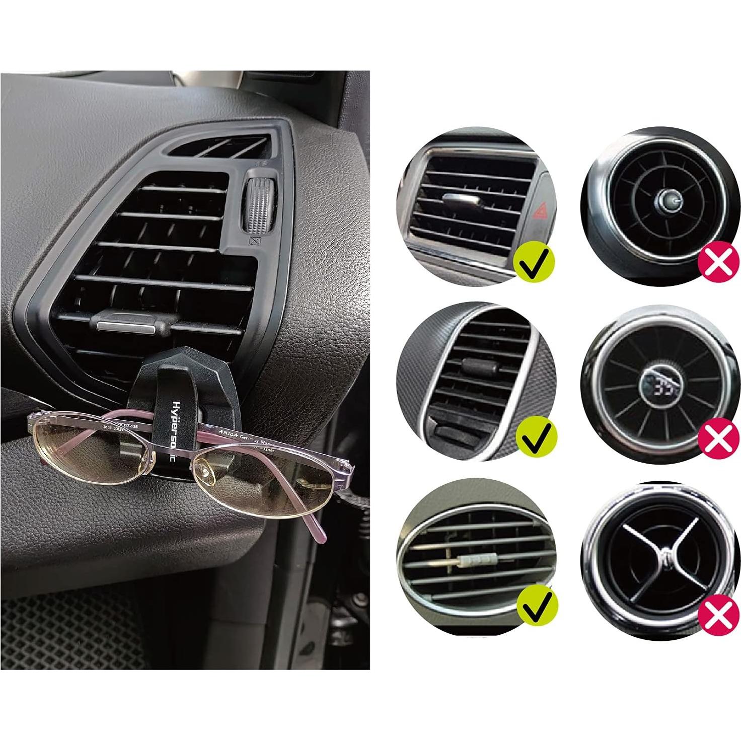 Soporte de Gafas Hypersonic para Coche Clip Visera Negro
