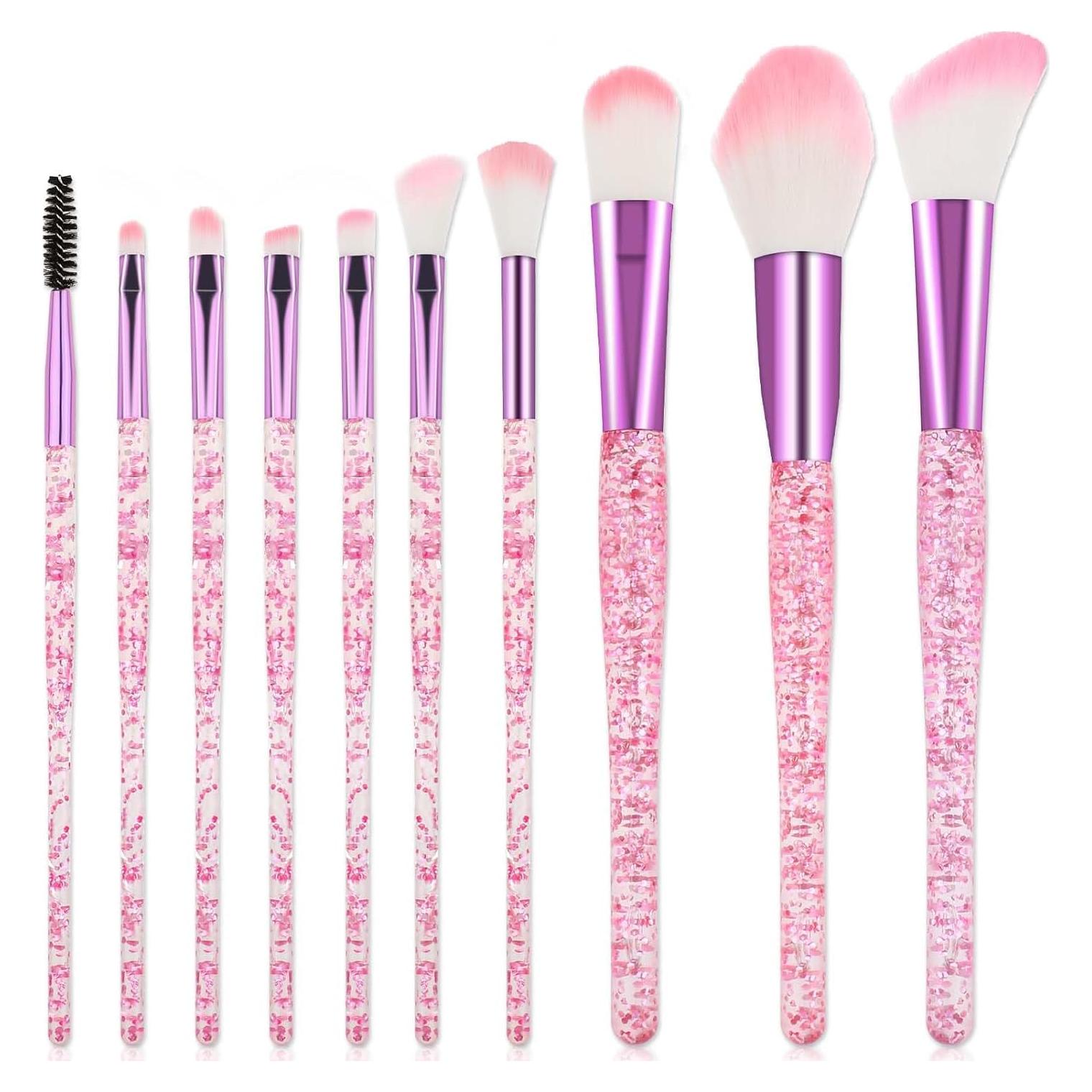 Juego de 10 Brochas de Maquillaje Rosa Salbsever