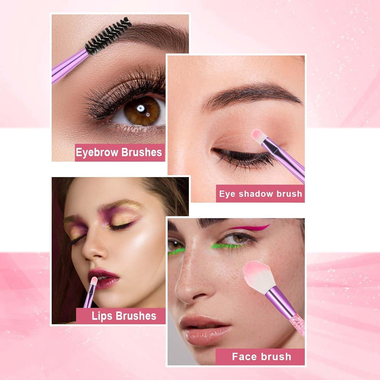 Juego de 10 Brochas de Maquillaje Rosa Salbsever