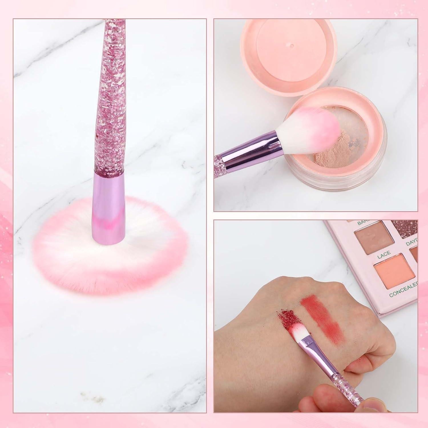 Juego de 10 Brochas de Maquillaje Rosa Salbsever