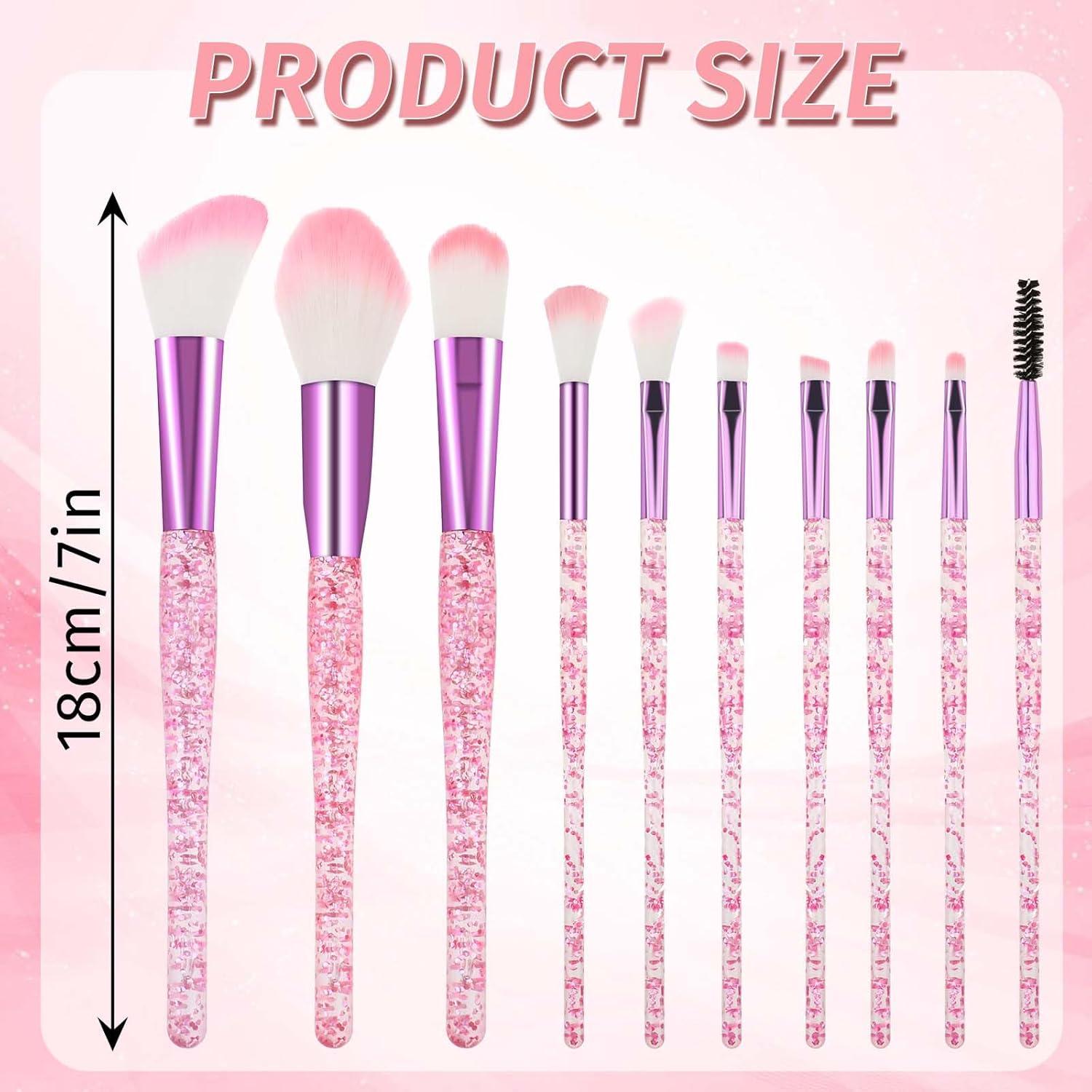 Juego de 10 Brochas de Maquillaje Rosa Salbsever