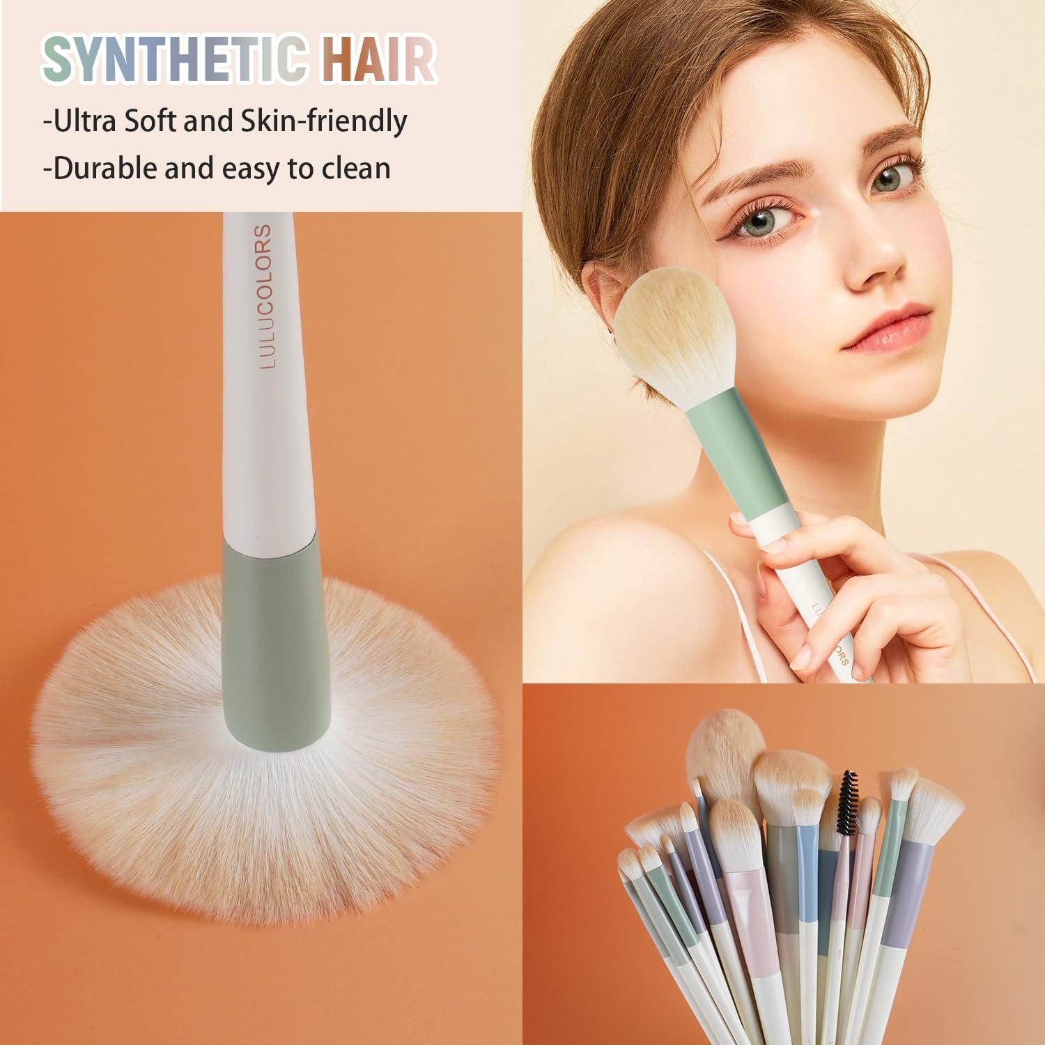 Juego de Brochas de Maquillaje LULUCOLORS 18 Piezas Suaves