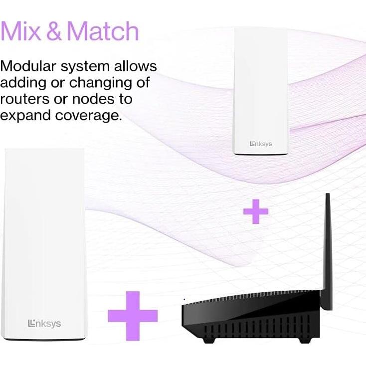 Enrutador Mesh WiFi 6 Linksys MX8000 - 2 Paquete 500 m²