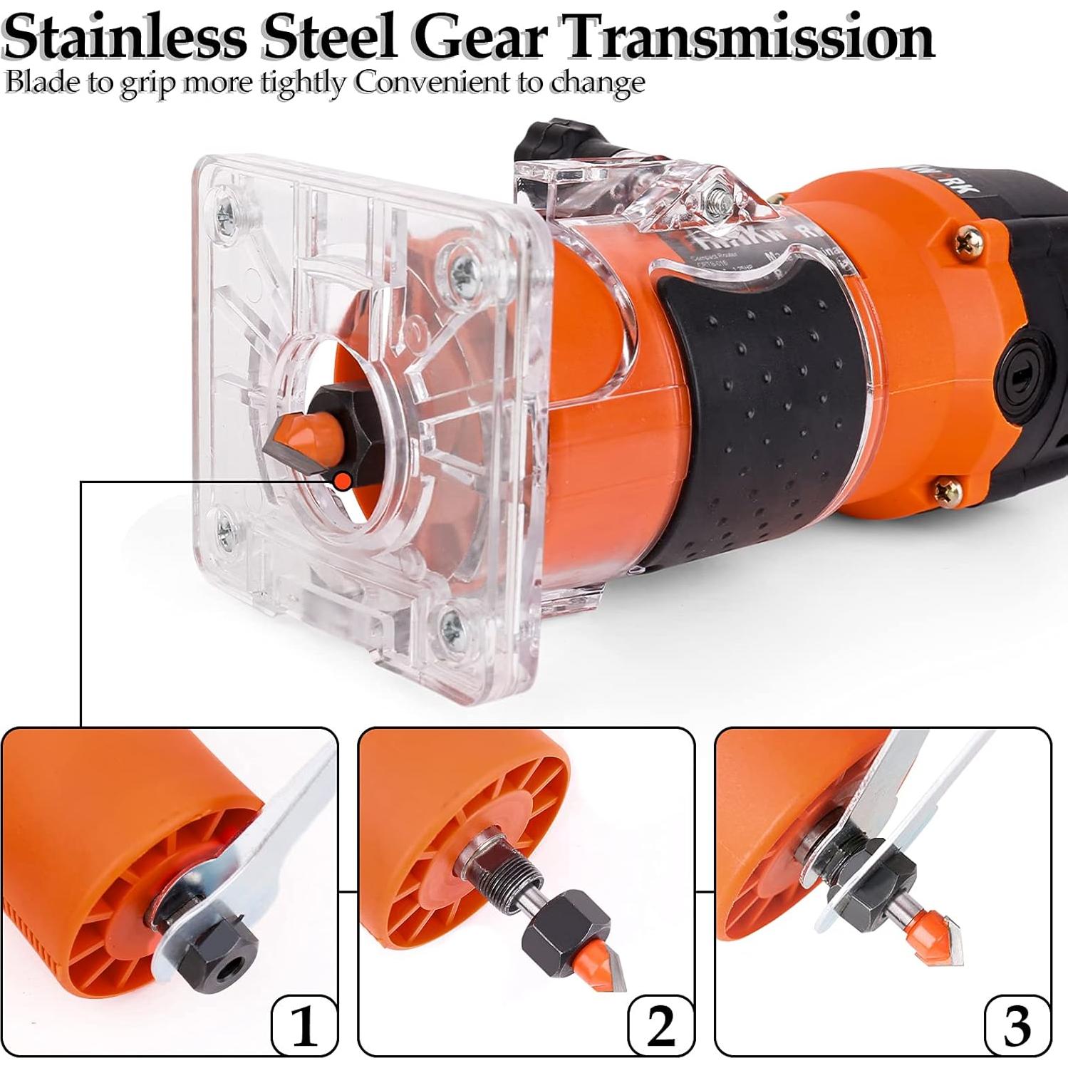 Router Compacto THINKWORK 800W 1.25HP con 15 Brocas