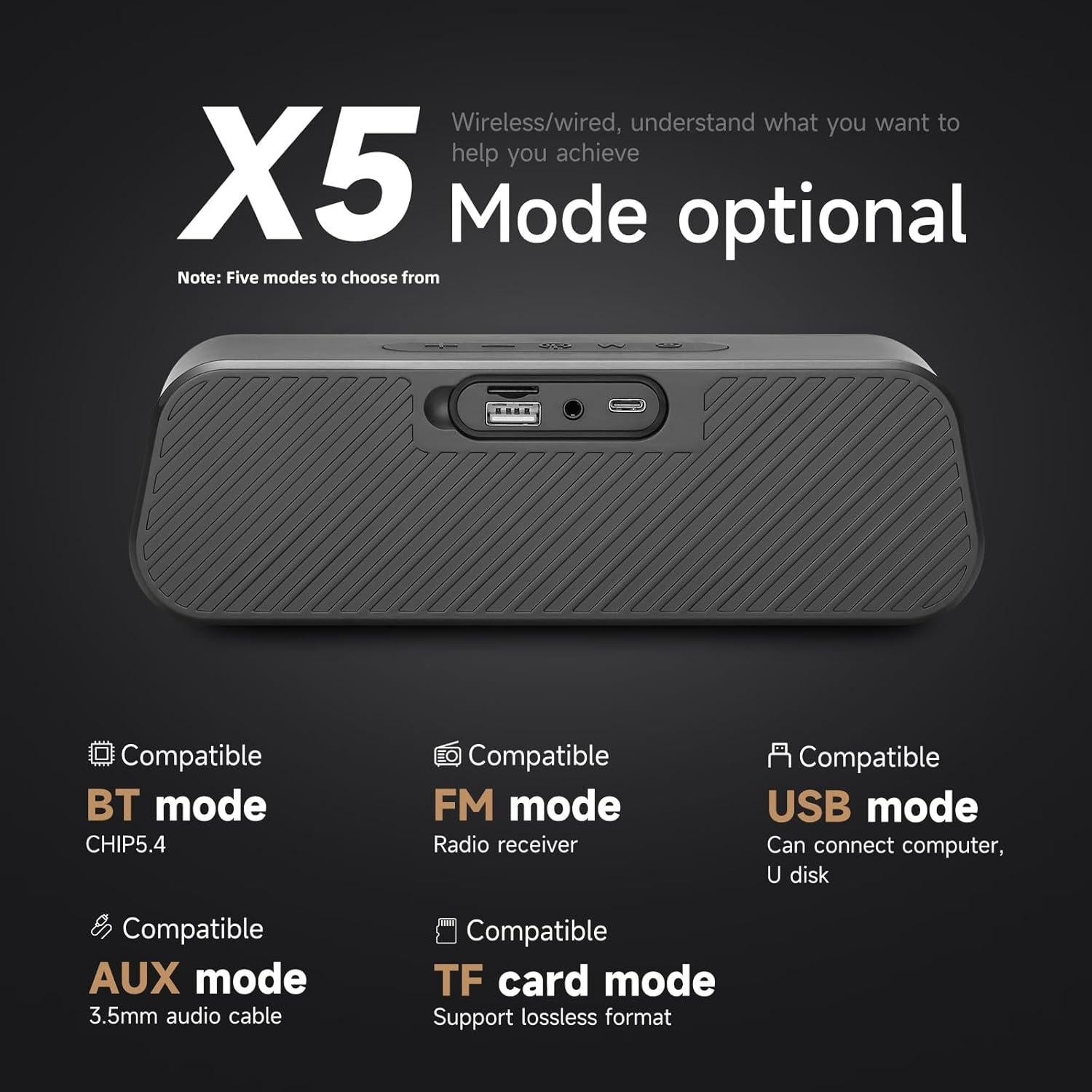 Altavoz Bluetooth 5.4 Shenzhen DE413 impermeable 15h