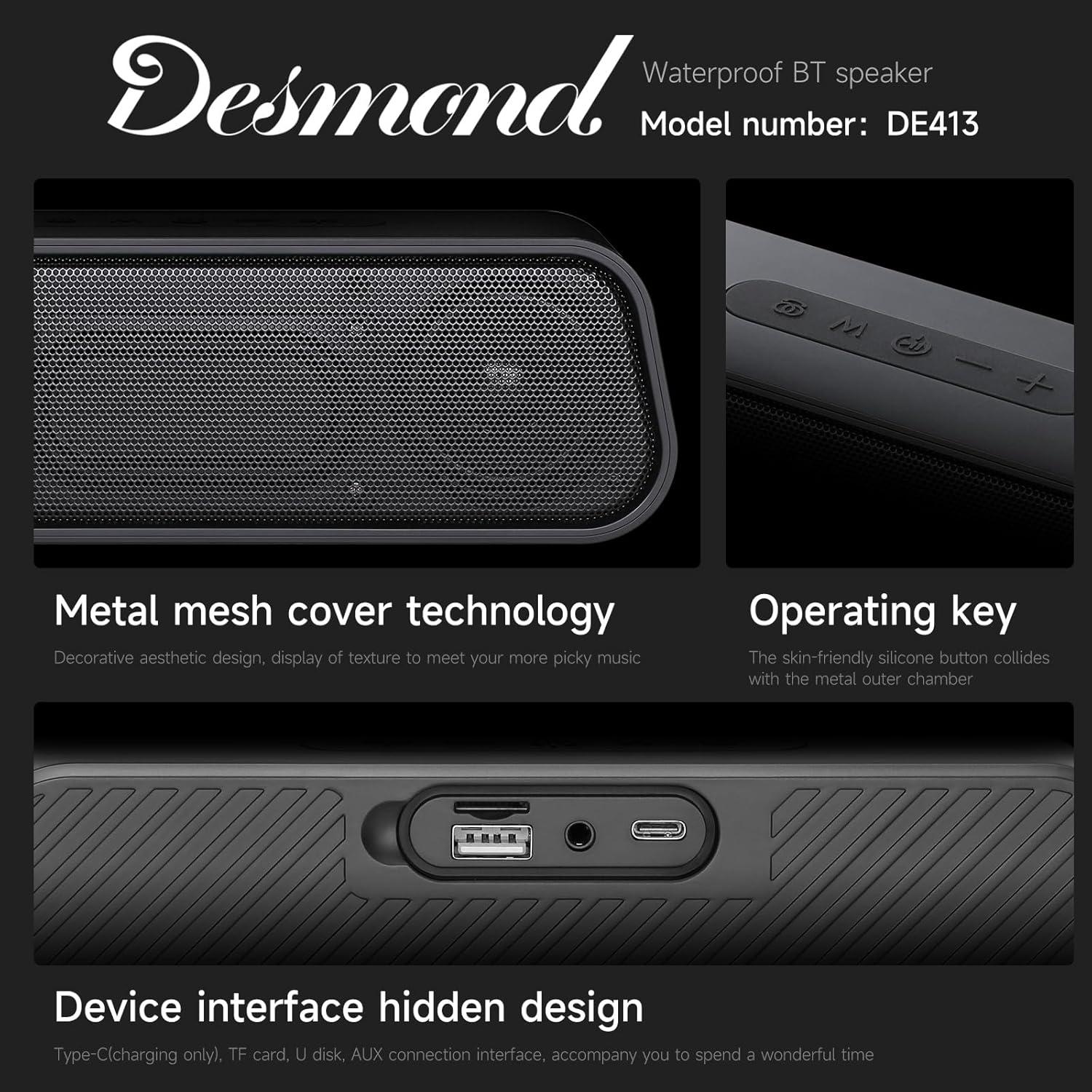 Altavoz Bluetooth 5.4 Shenzhen DE413 impermeable 15h