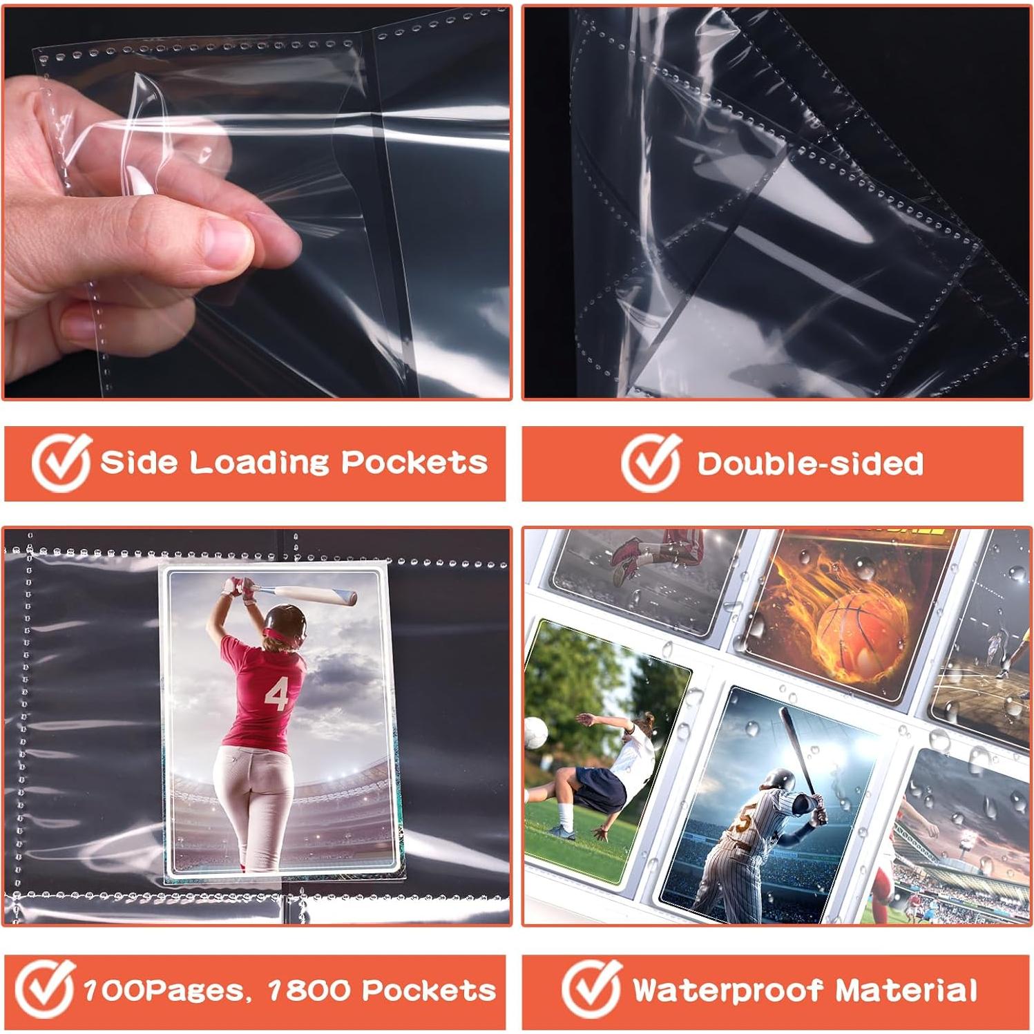 1800 Fundas para Tarjetas Kitoyz - Doble Cara, Transparente