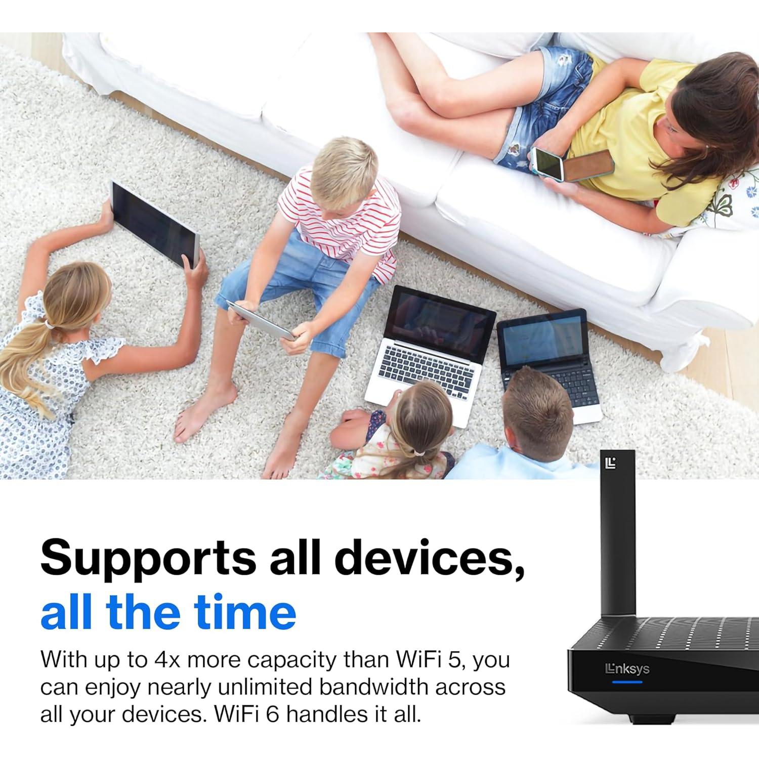 Router Linksys MR7350 Mesh Wi-Fi 6 Doble Banda 1589.9 m²