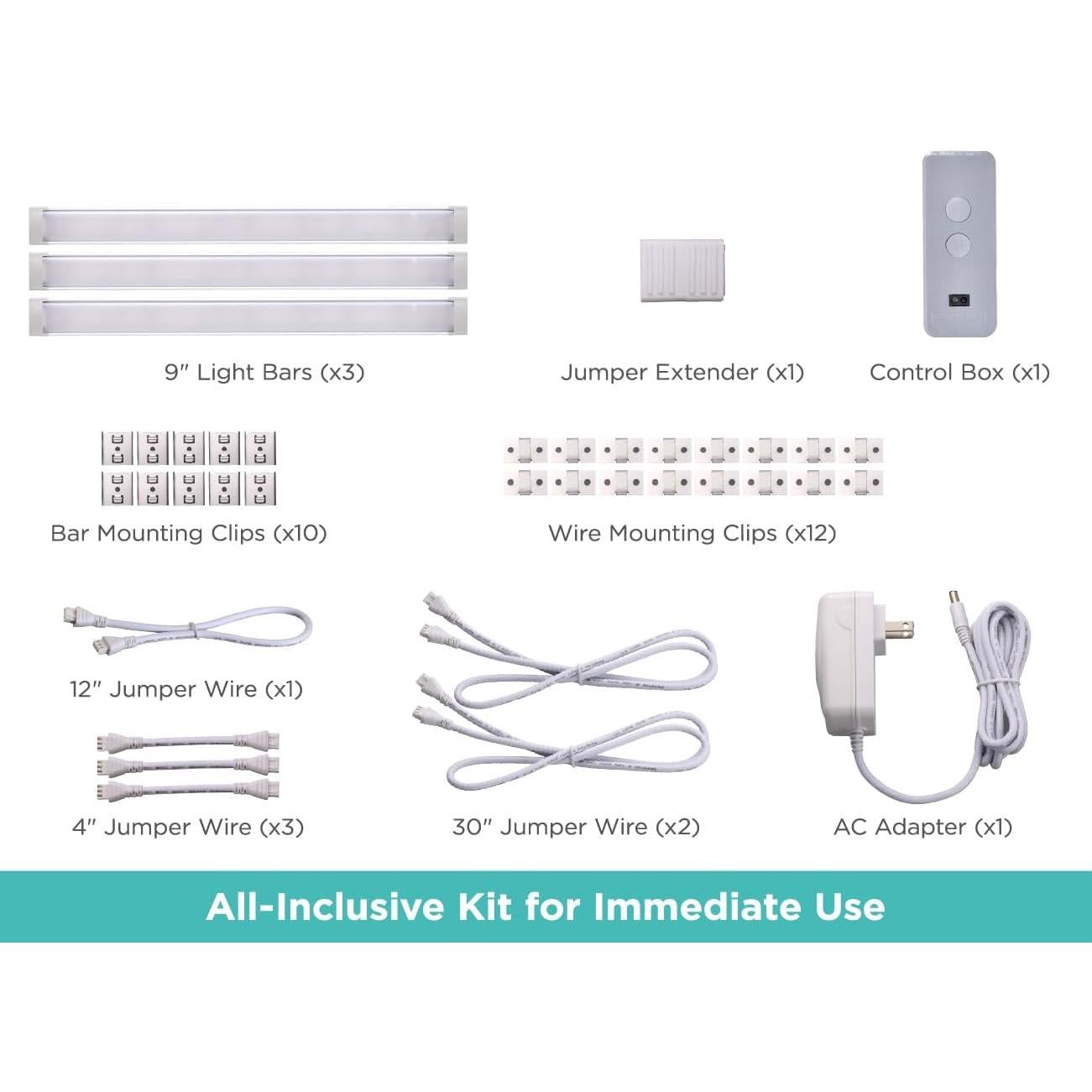 Kit de Luz LED Bajo Mueble Black+Decker 3 Barras 22,86 cm