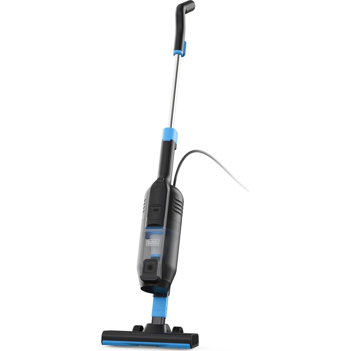 BLACK+DECKER Powerseries Lite Corded 3 in 1 Stick Vacuum, Upright to Hand-Vac Multi Surface, HEPA Filtration, Powerful 12k Pa, Ideal for Hard Floor, Low Carpet, Pet Hair Home & Office use, Black