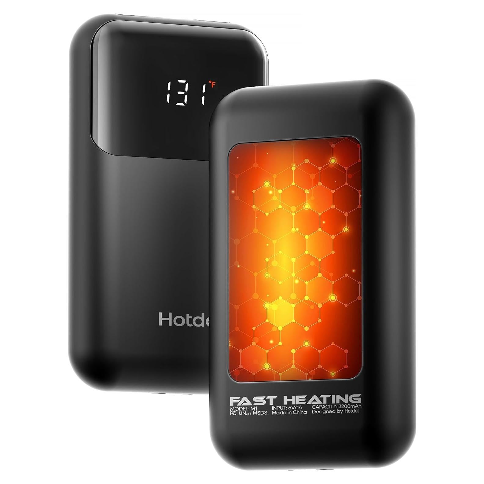 Calentadores de Manos Hotdot Recargables 2-Pack Negro