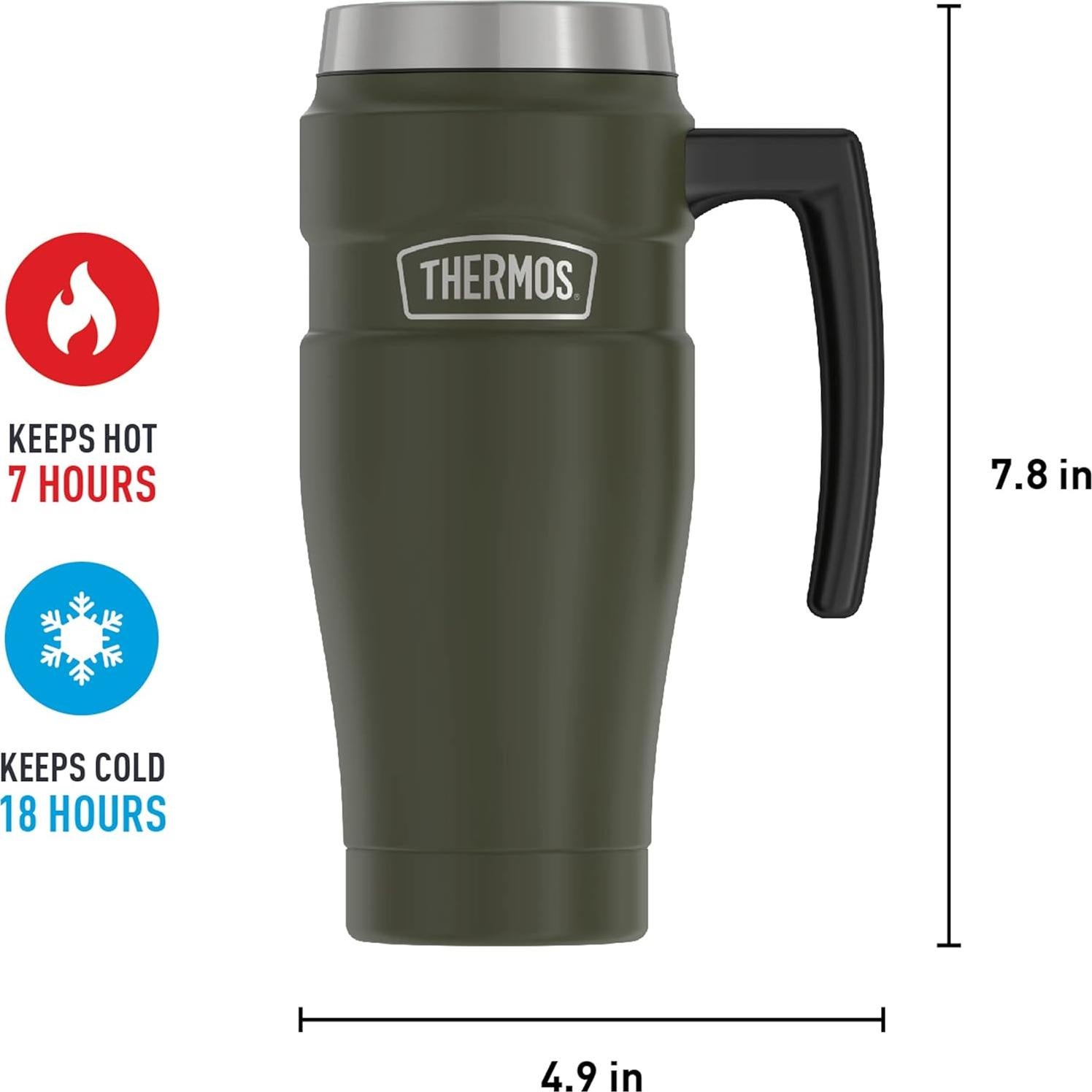 Taza de Viaje THERMOS Aislada 450ml Verde Militar