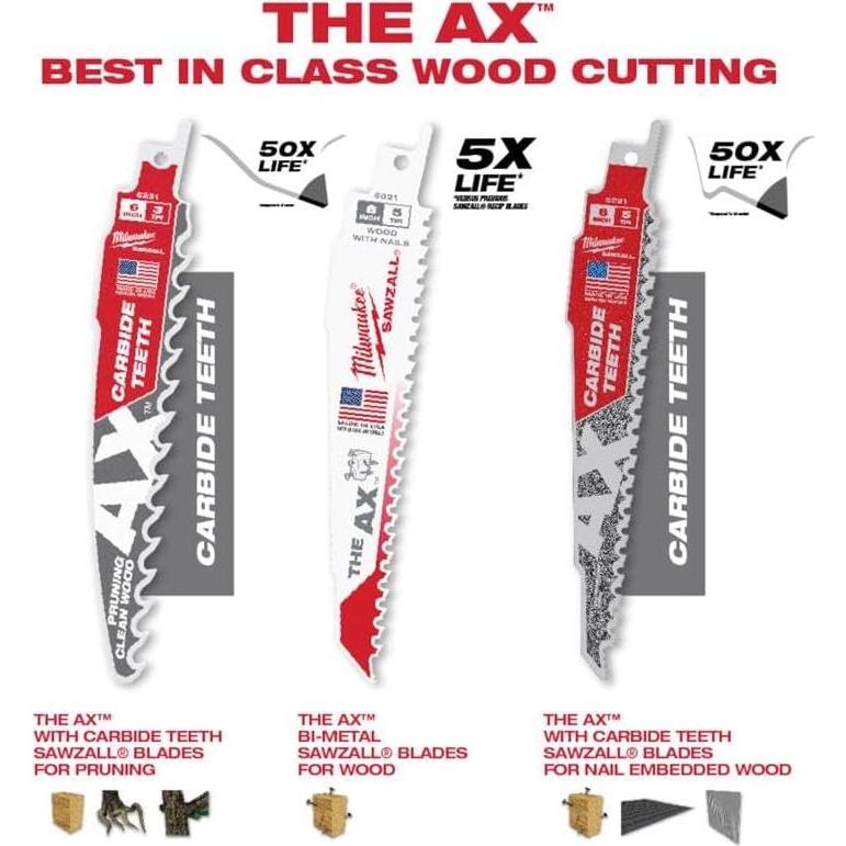 Juego de Hojas de Sierra Recíproca Milwaukee 12 Piezas