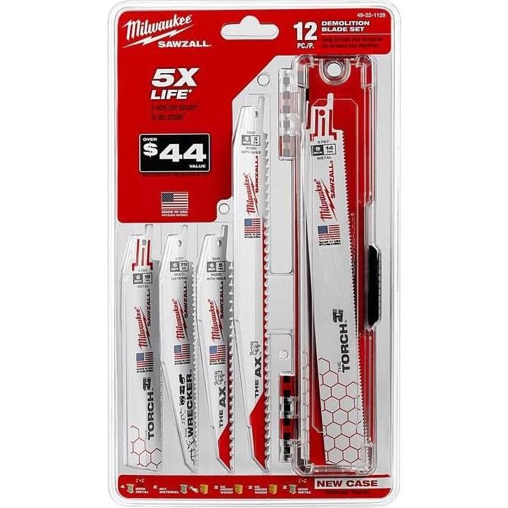 Juego de Hojas de Sierra Recíproca Milwaukee 12 Piezas