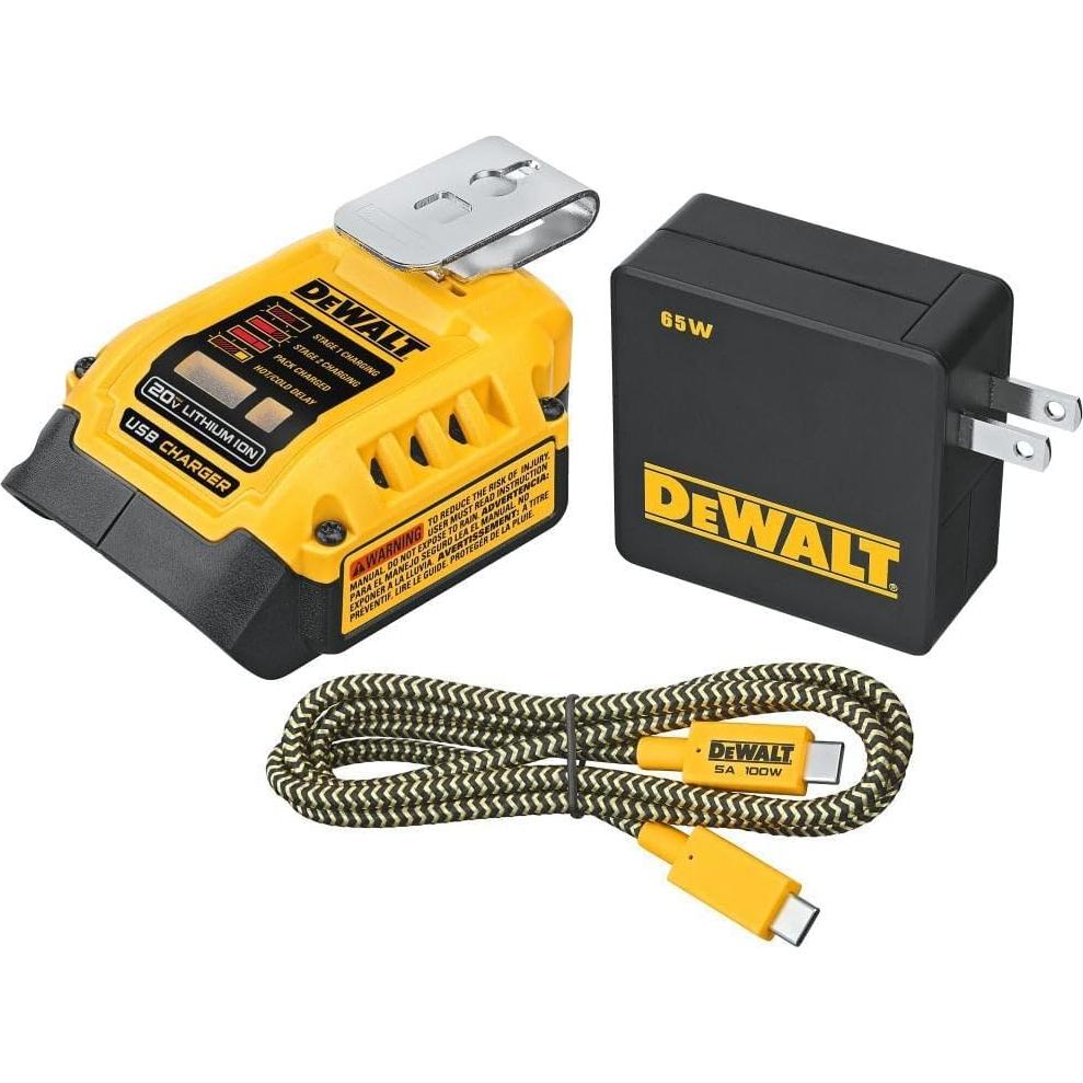 Cargador DEWALT DCB094K USB-C 100W y 12W USB-A