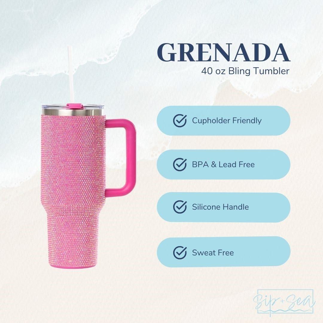 Taza de Acero Inoxidable Sip+Sea 1,18 L con Tapa y Pajilla