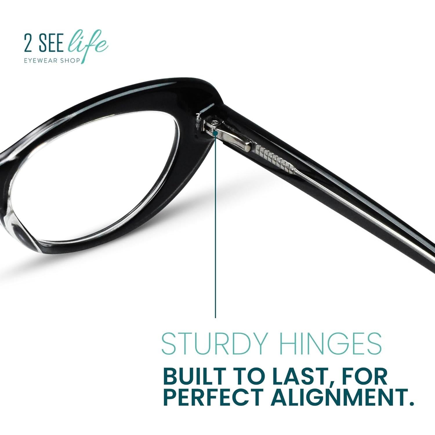 Gafas de Lectura 2SeeLife Cat Eye Negro Mujeres 1.00x