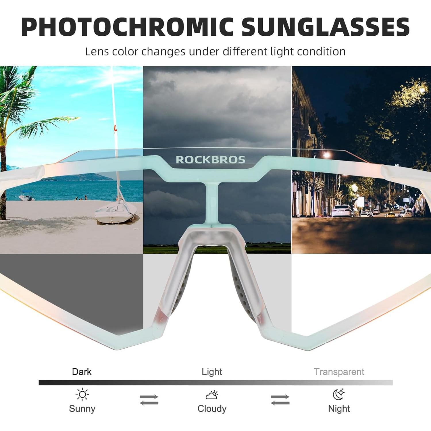 Gafas de sol fotocromáticas ROCKBROS UV400 para ciclismo