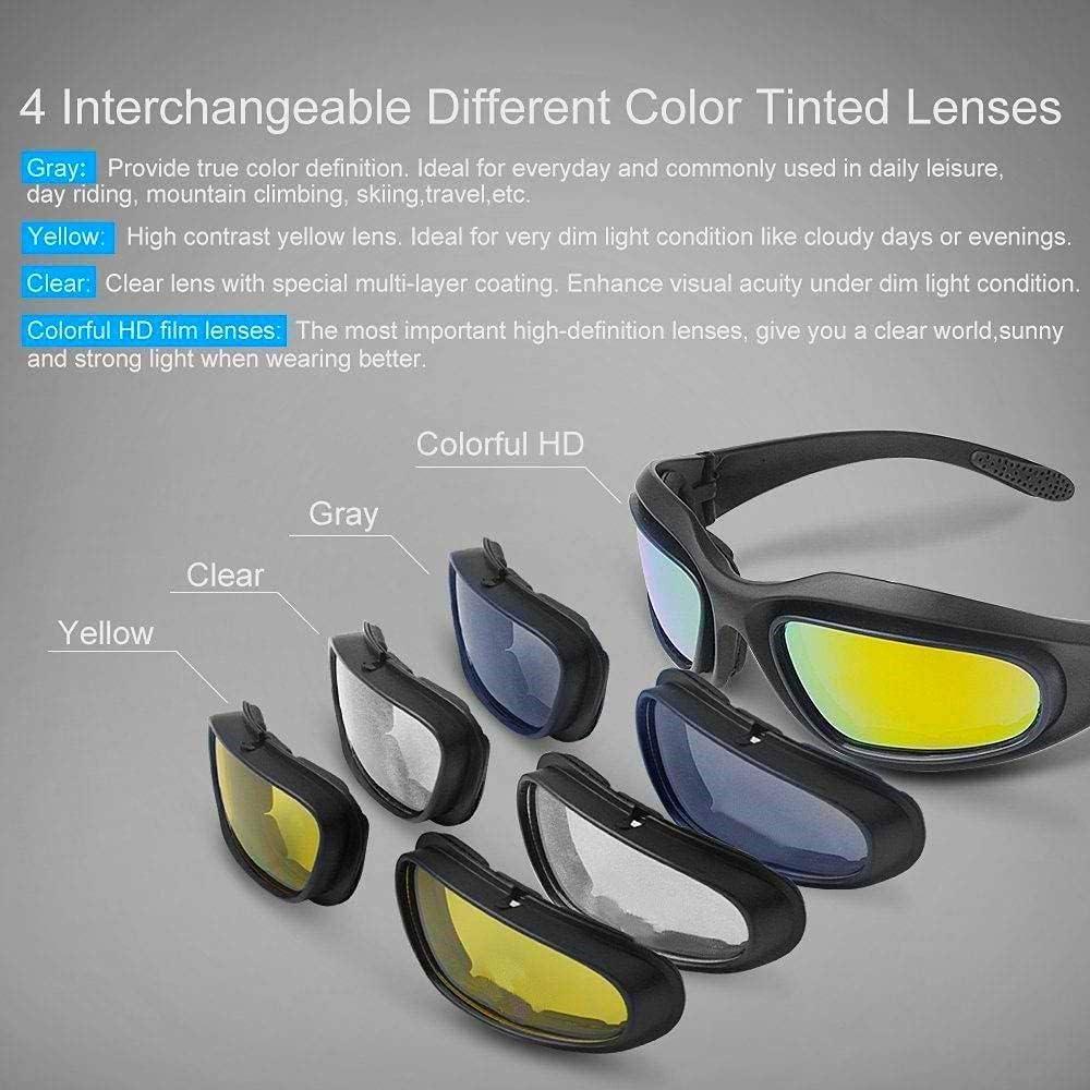 Gafas de Montar KEMIMOTO con 4 Lentes UV400 para Motocicleta